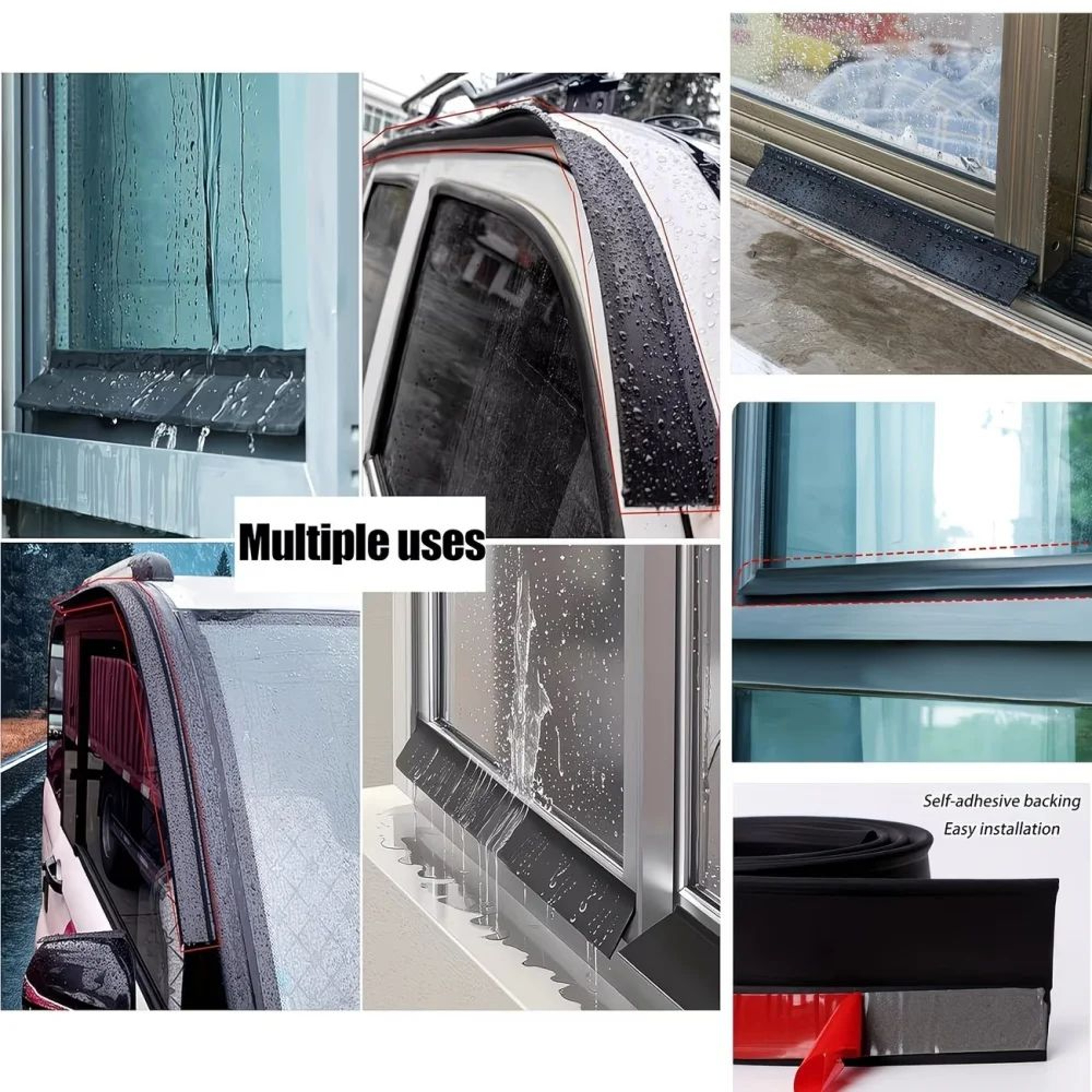 Sliding Window Water Blocking Strip Rain Guard Weather Seal 5
