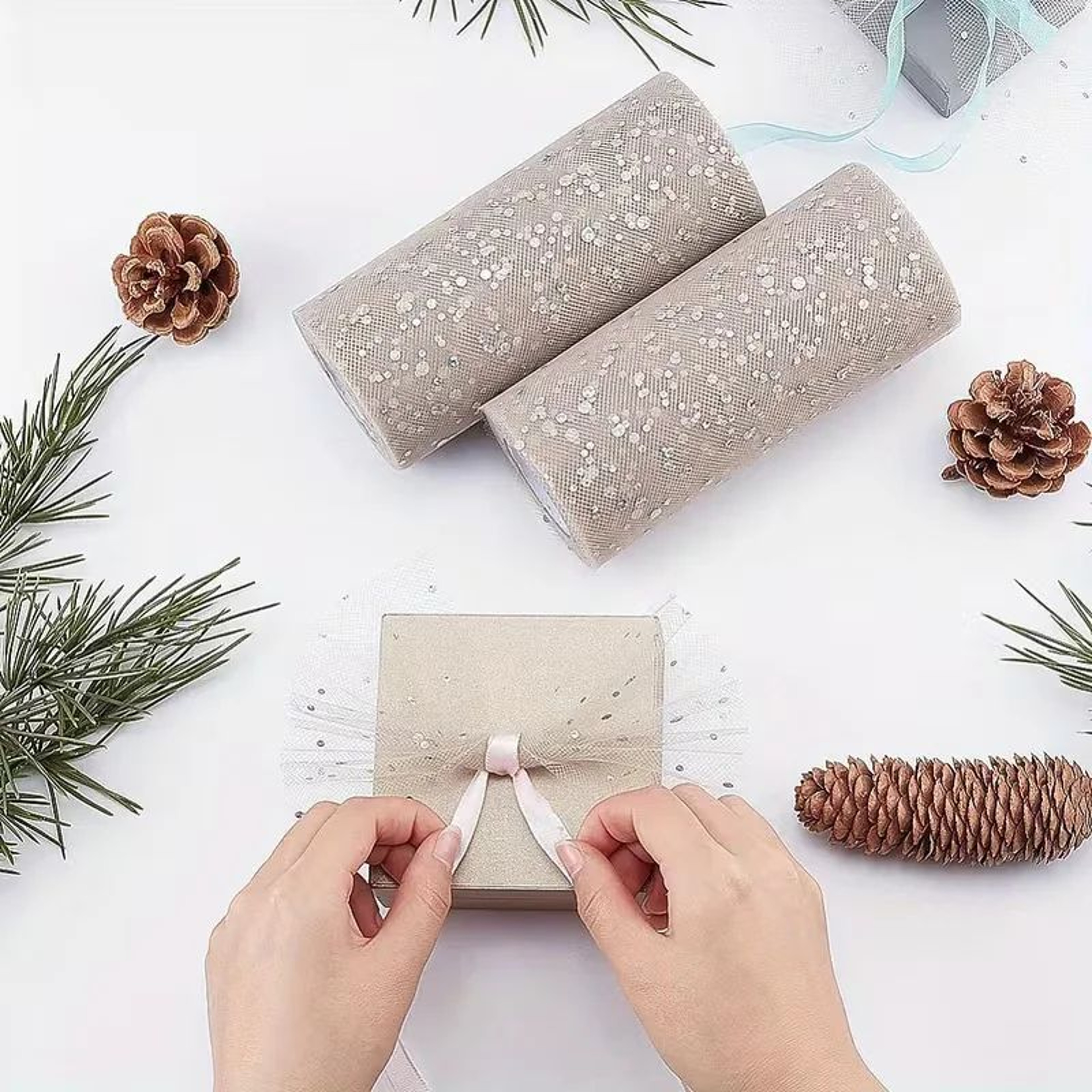 Glitter Sequin Tulle Roll Wedding And Party Craft Fabric 5