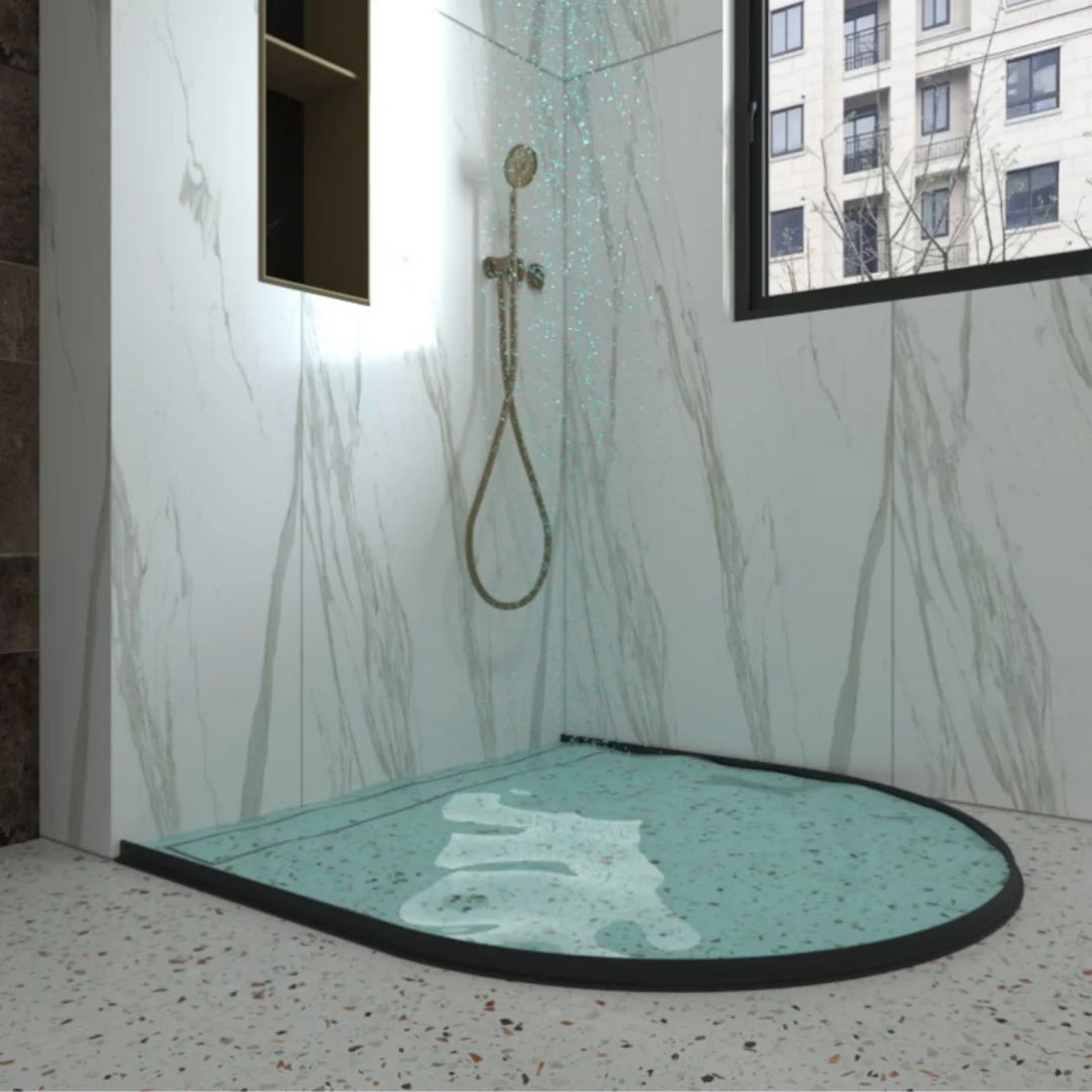 Shower Threshold Water Dam Bathroom Barrier Strip 4