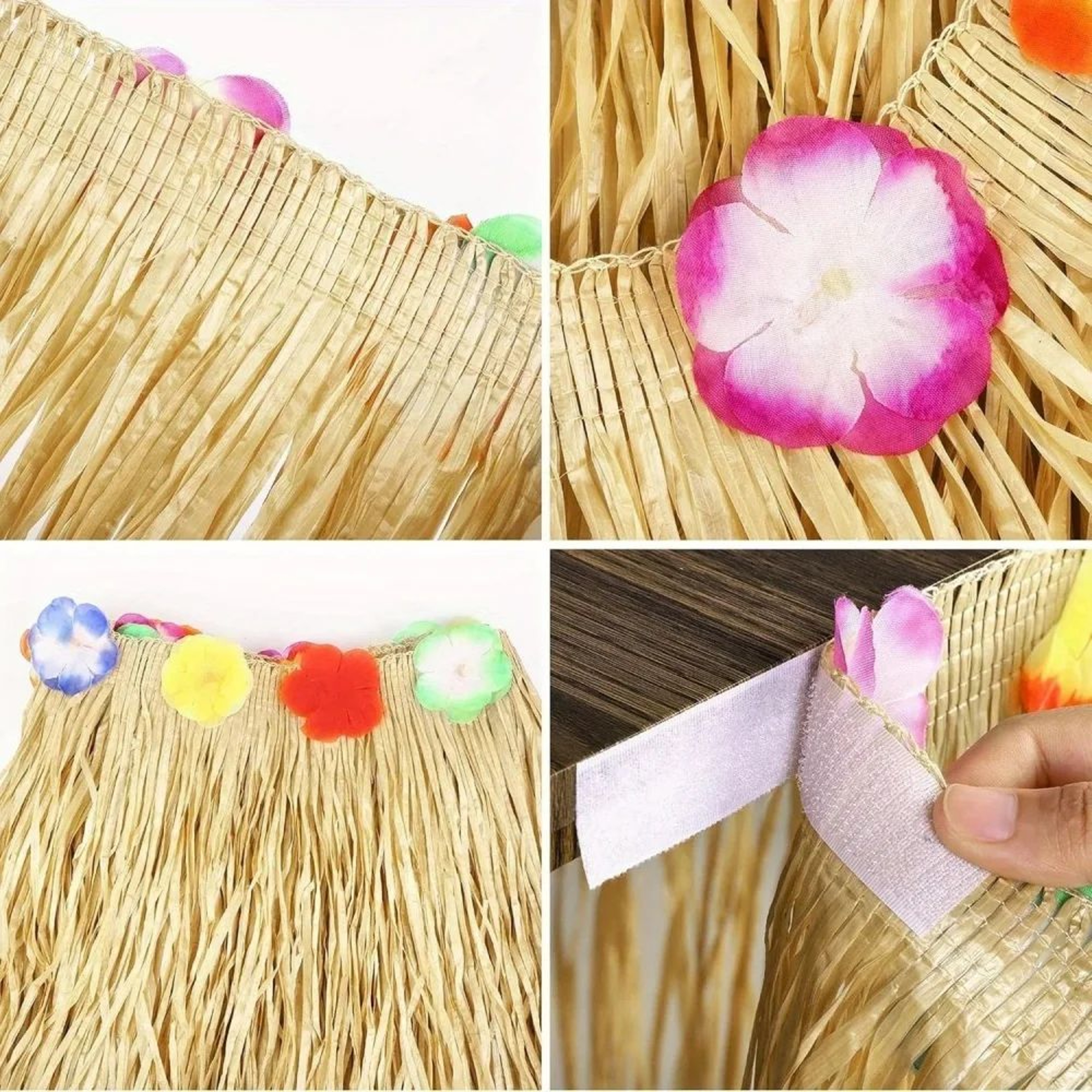 Reusable Hawaiian Grass Table Skirt 2