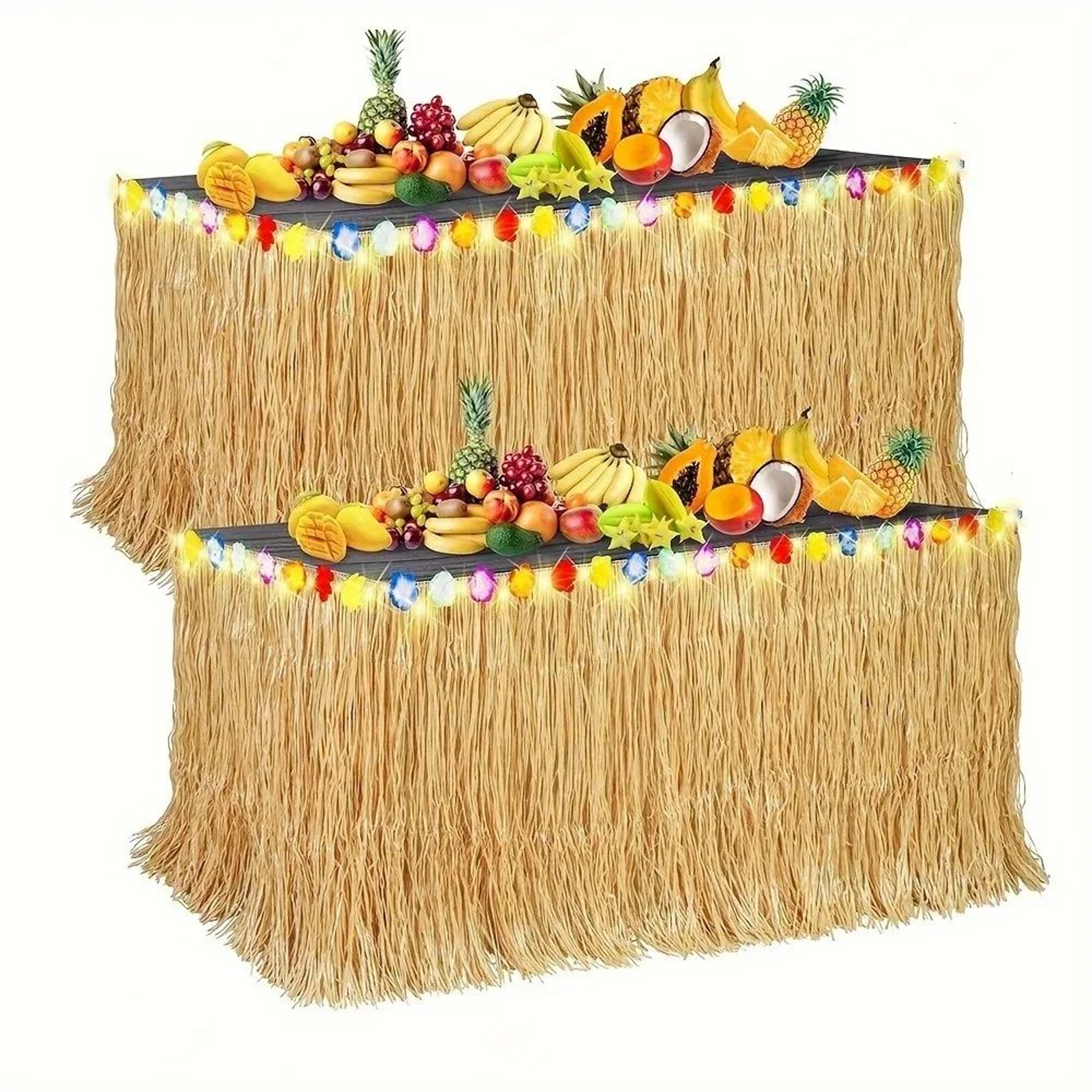 Reusable Hawaiian Grass Table Skirt 0