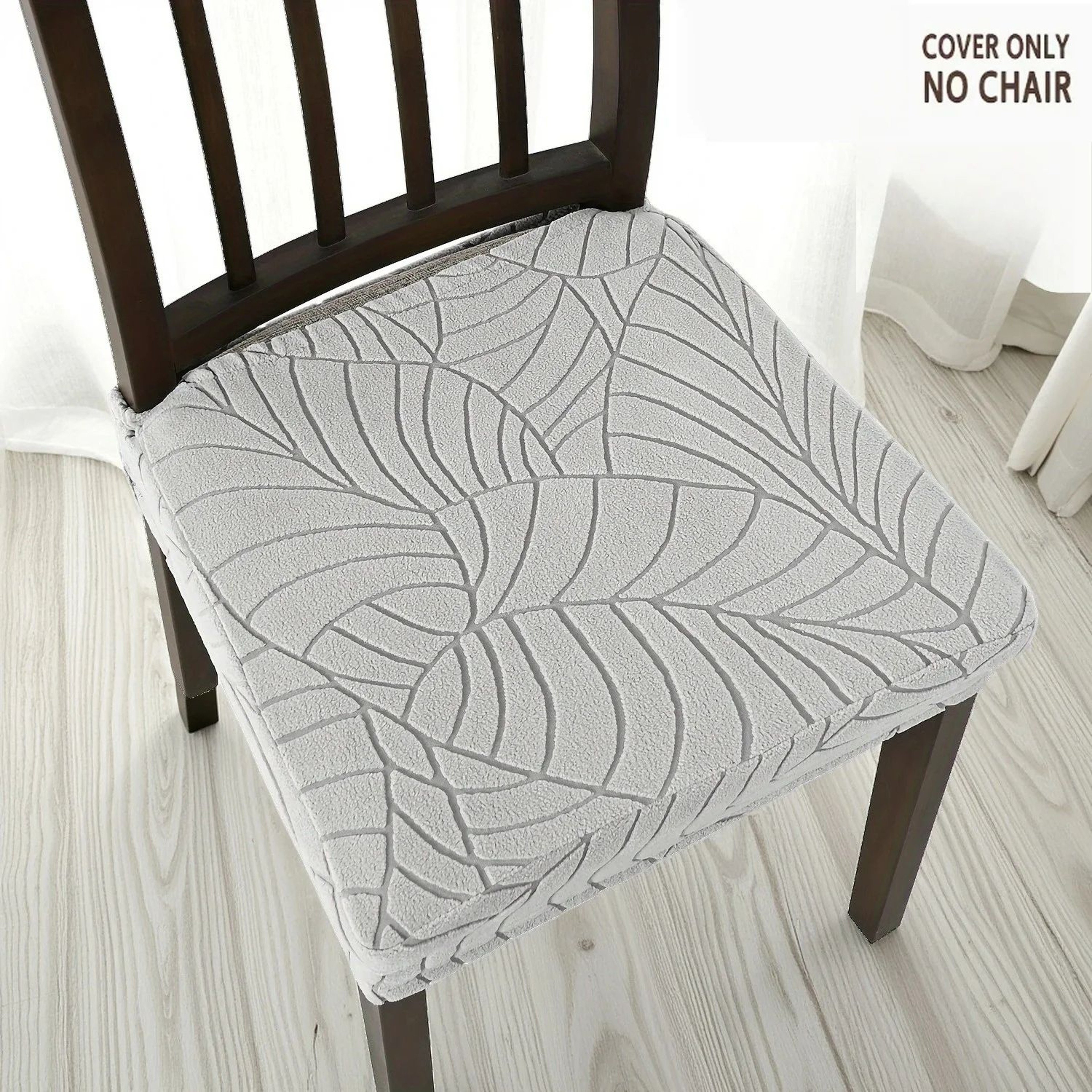 Leaf Jacquard Stretch Dining Chair Cover 0