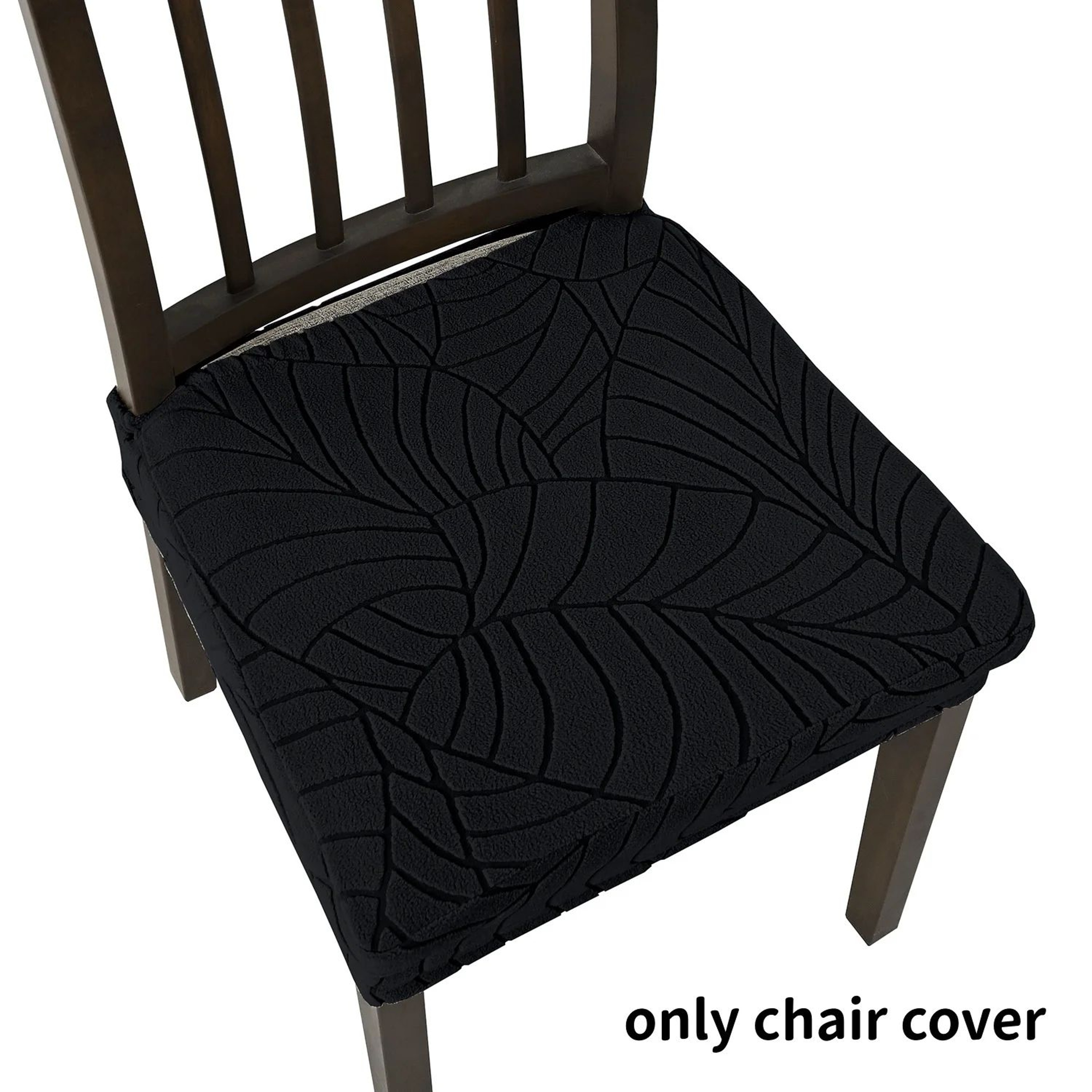 Leaf Jacquard Stretch Dining Chair Cover 7