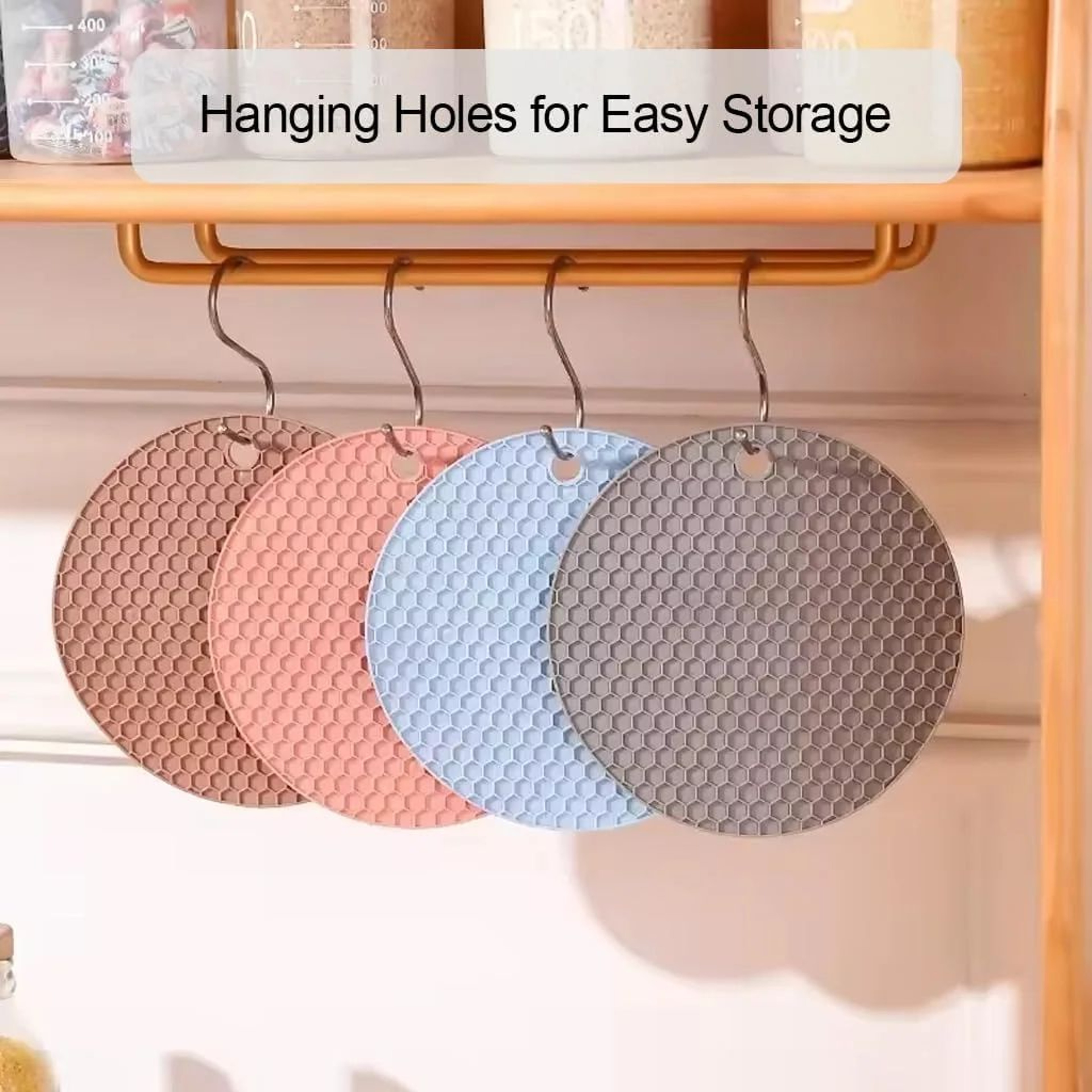 4 Piece Silicone Trivet Mats Heat Resistant Pot Holders 3