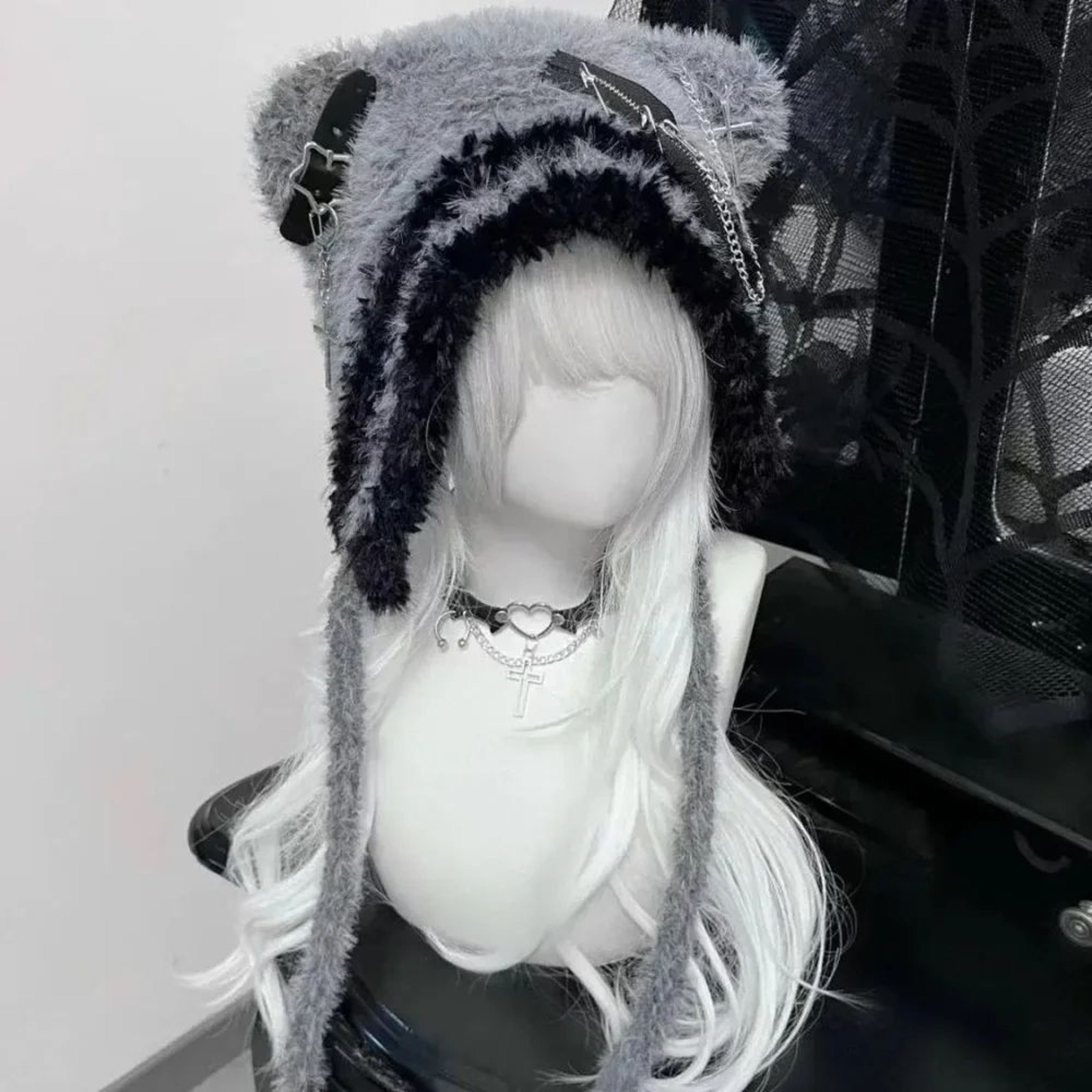 Gothic Y2K Bear Ear Hat 9
