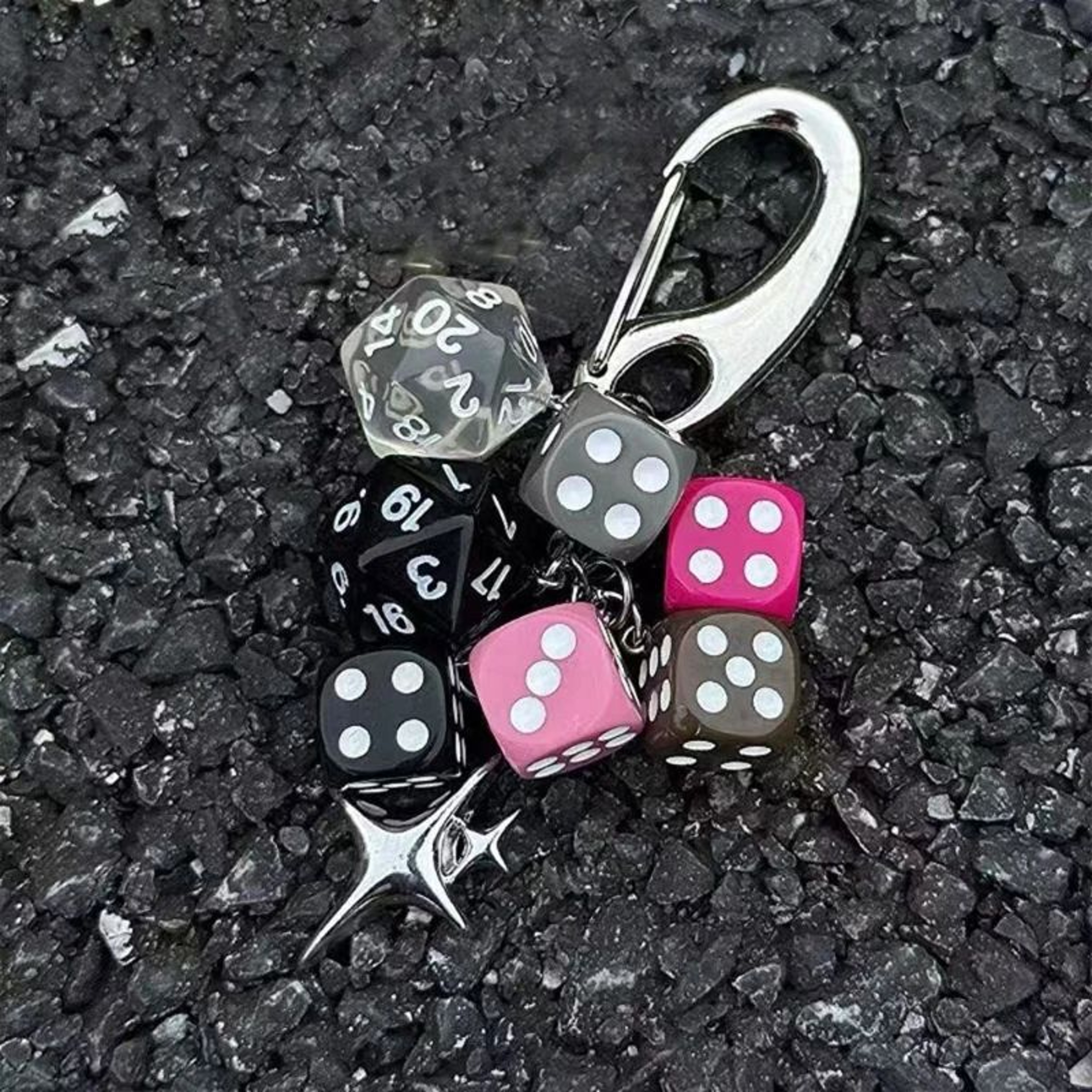 Retro Dice Pendant Keychain 3