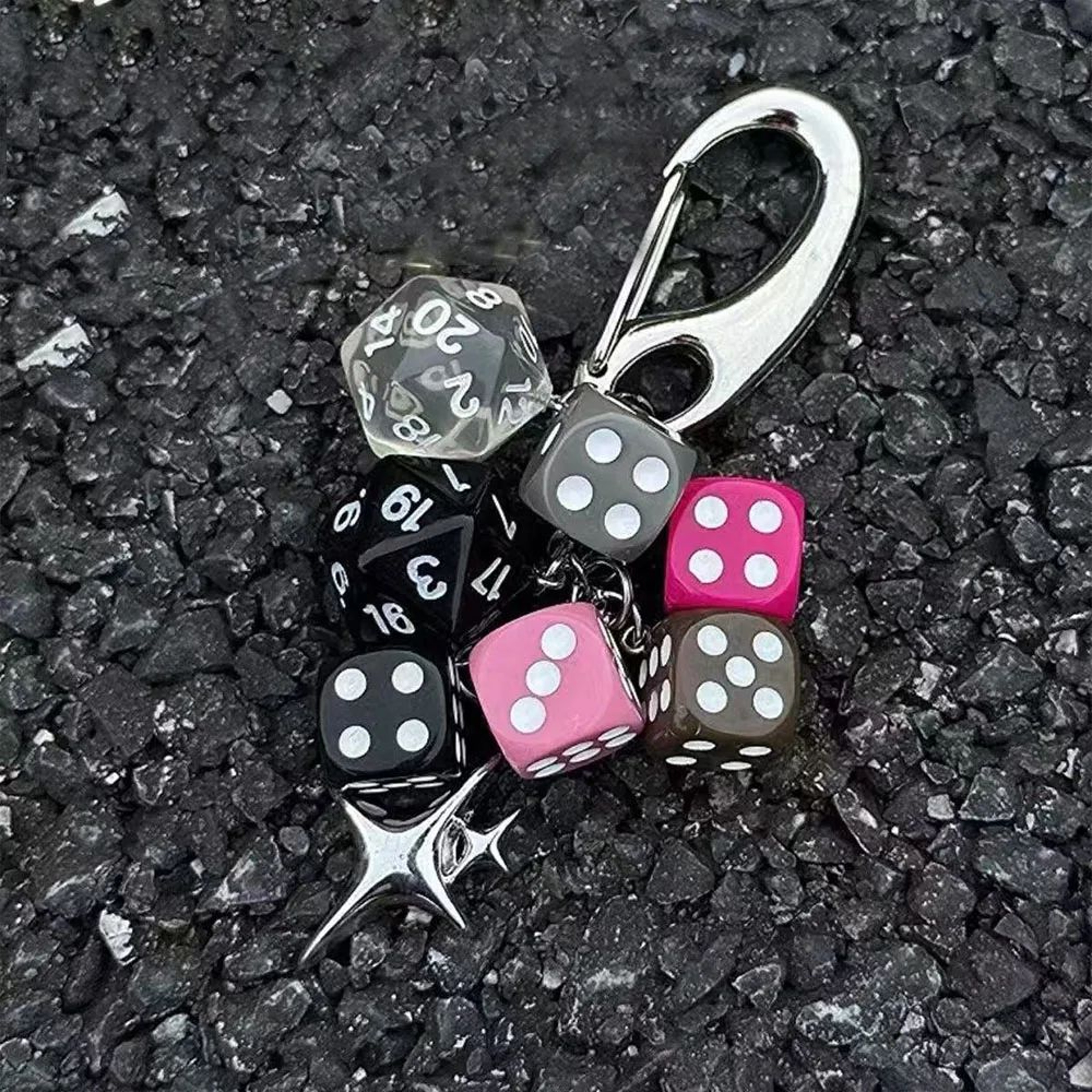 Retro Dice Pendant Keychain 6