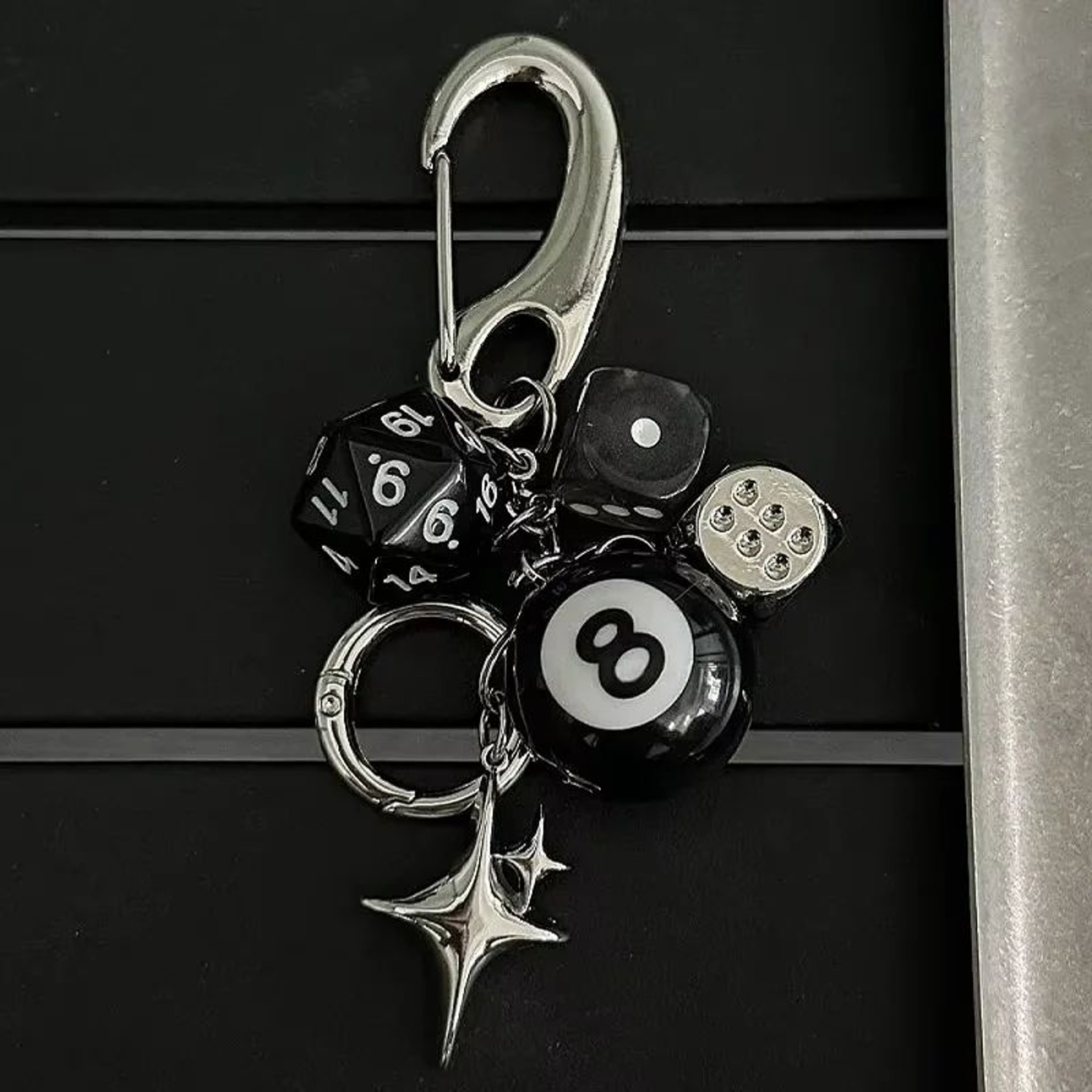 Retro Dice Pendant Keychain 5