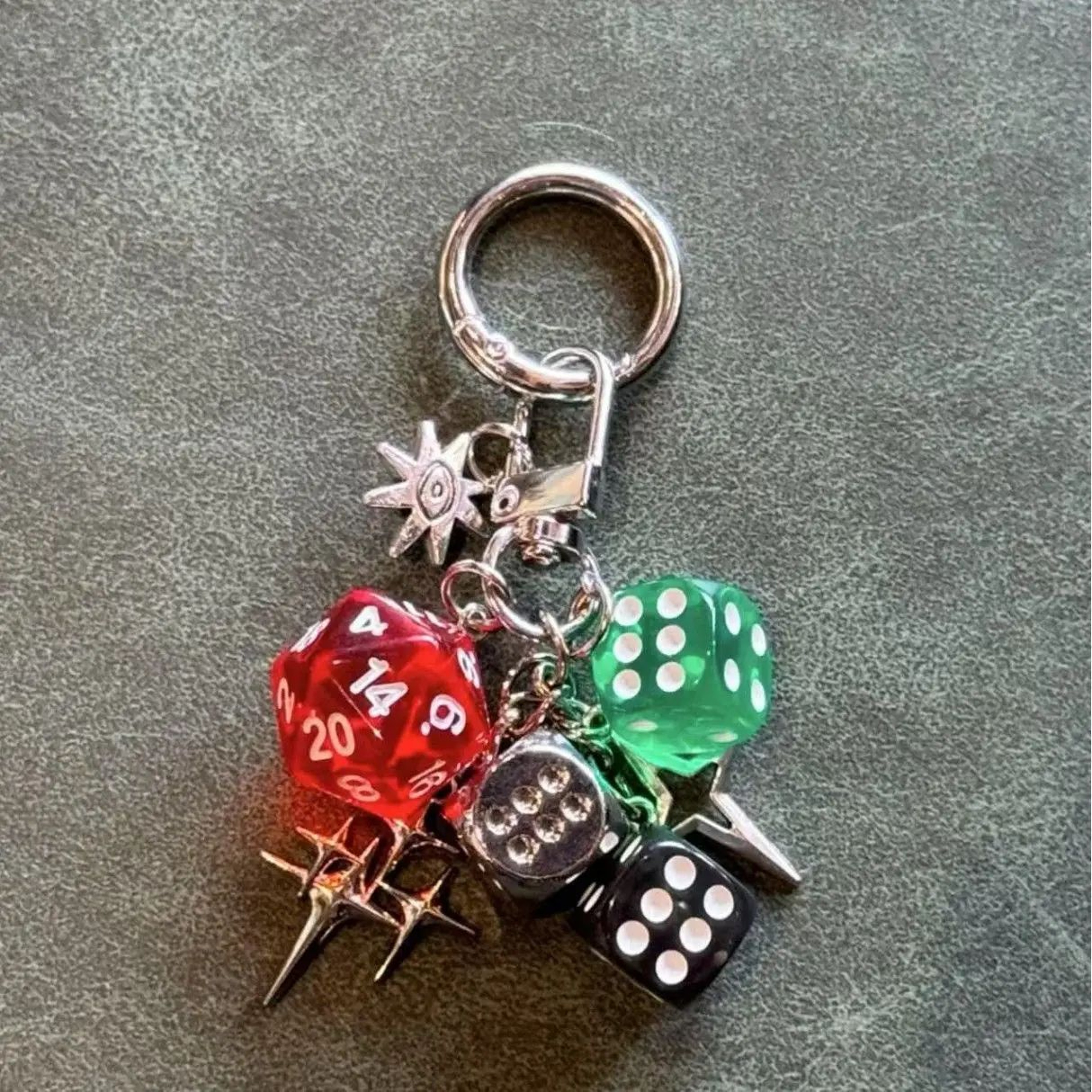 Retro Dice Pendant Keychain 21
