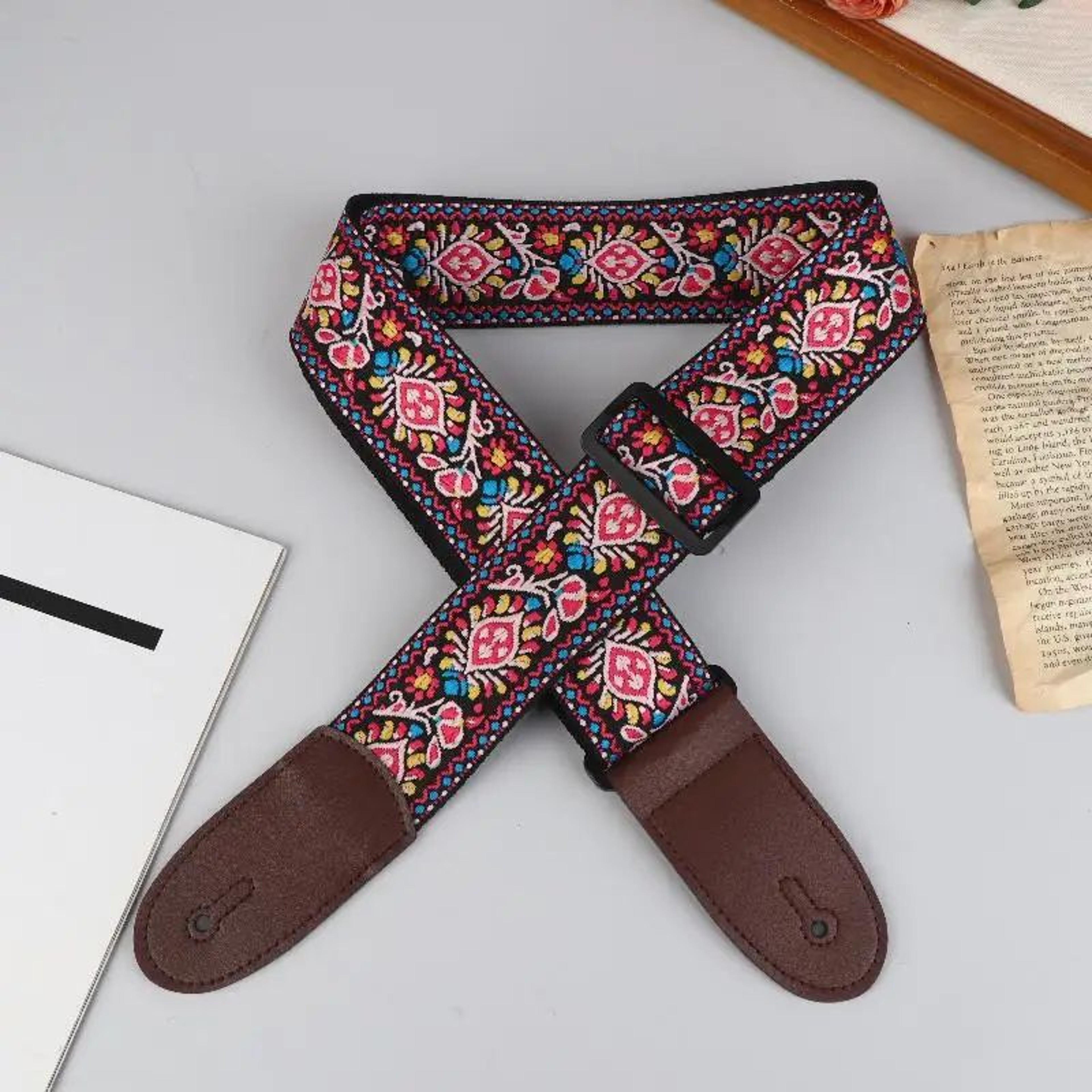 Embroidered Cotton Guitar Strap 12