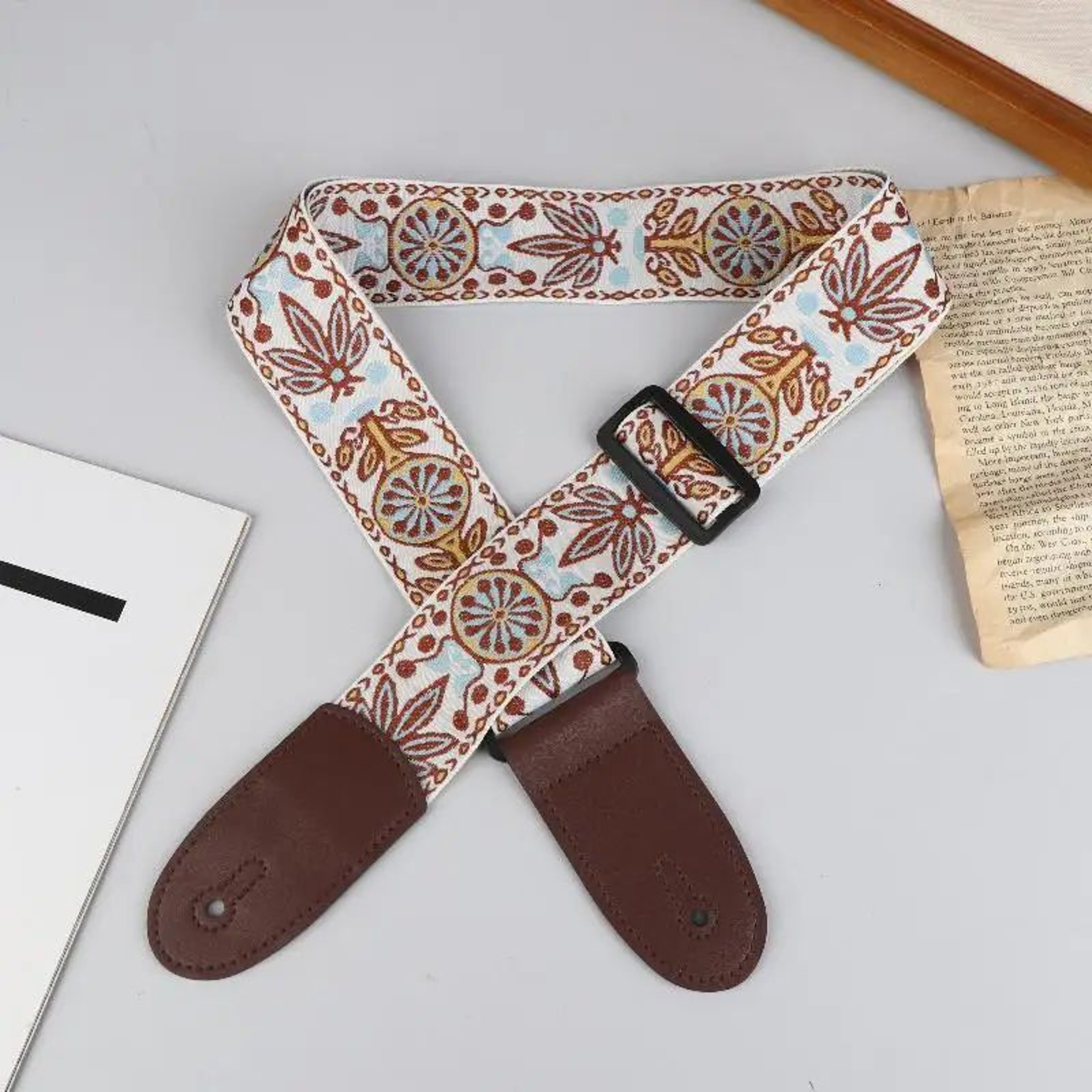 Embroidered Cotton Guitar Strap 14