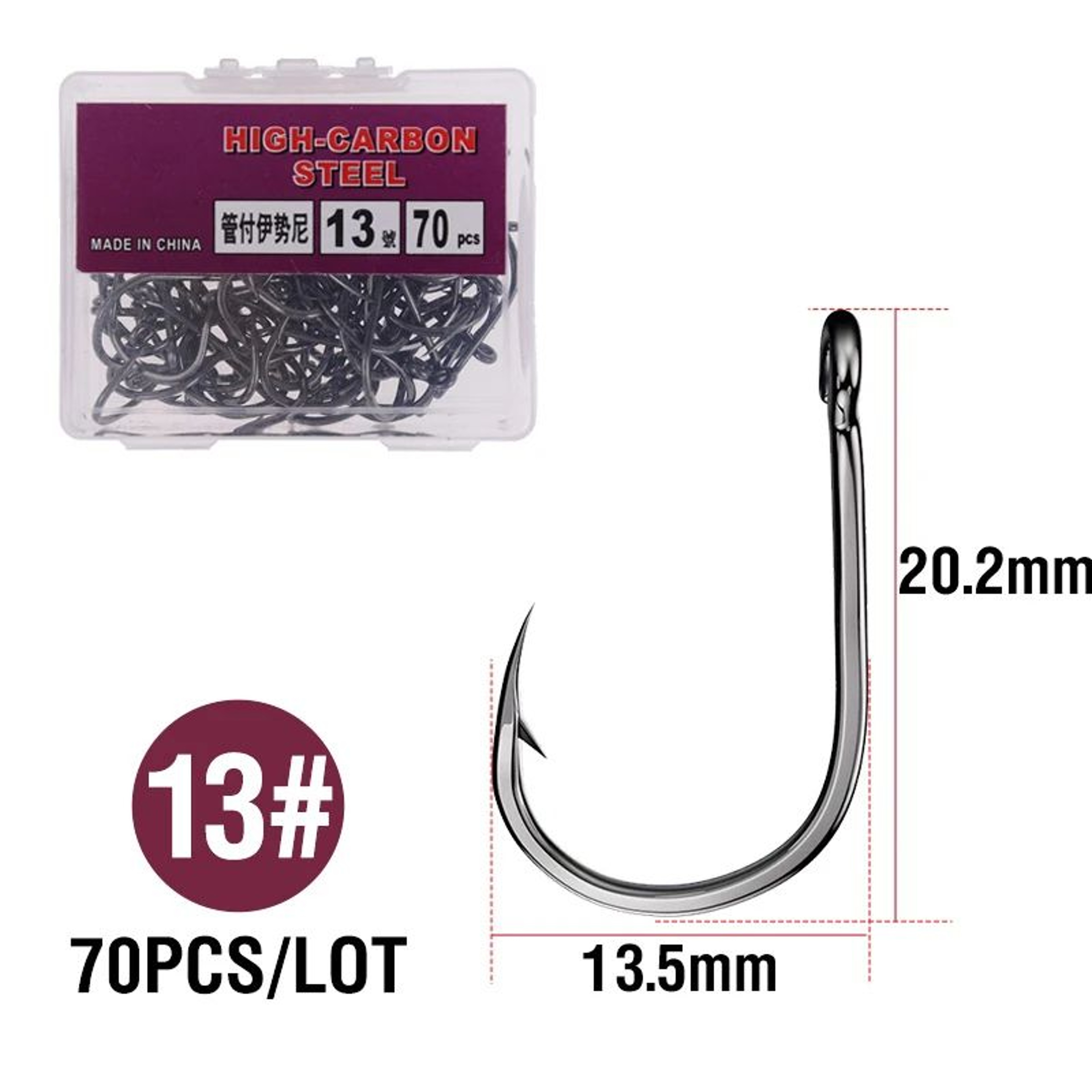 High Carbon Steel Circle Fishing Hooks 16