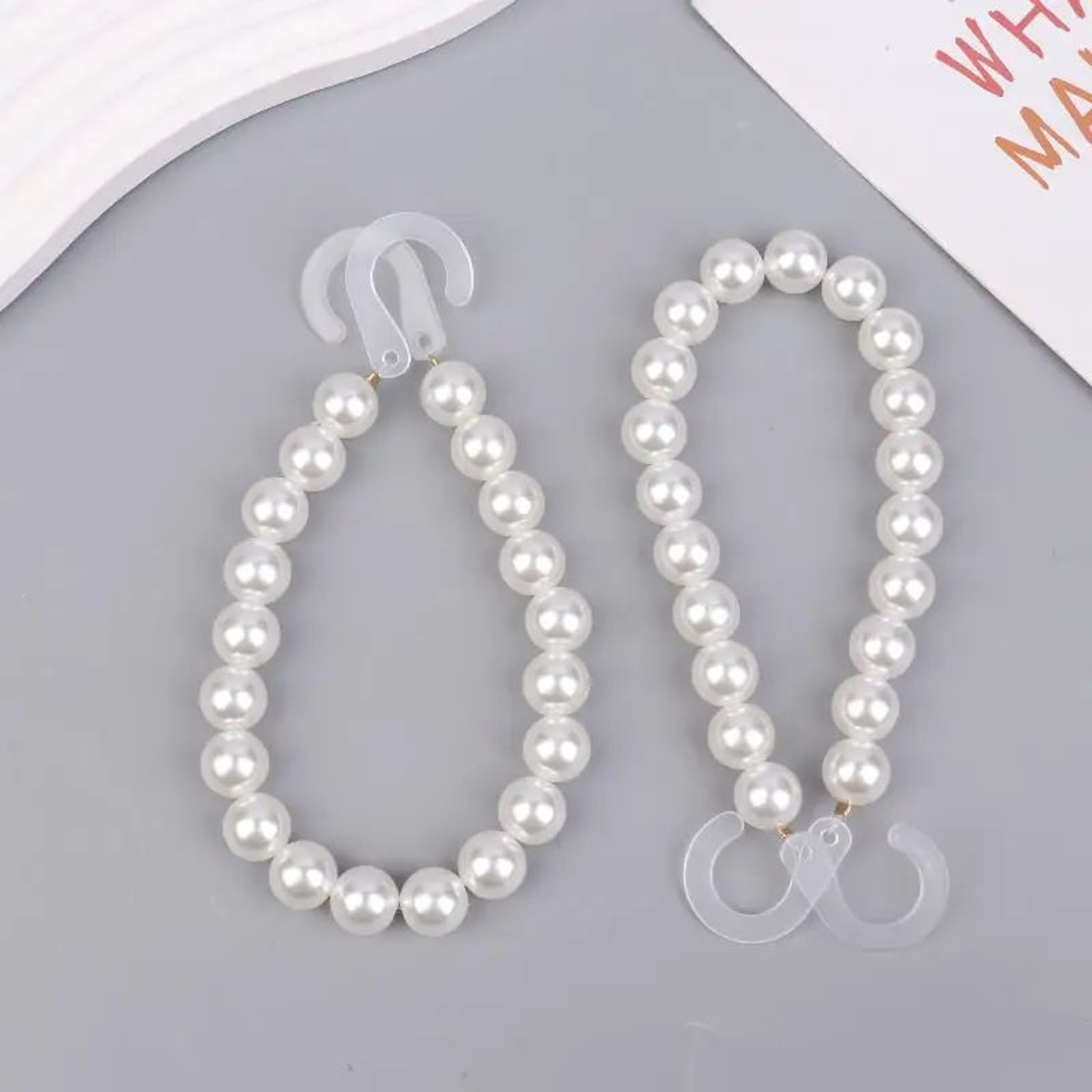 Detachable Imitation Pearl Shoe Chains 2