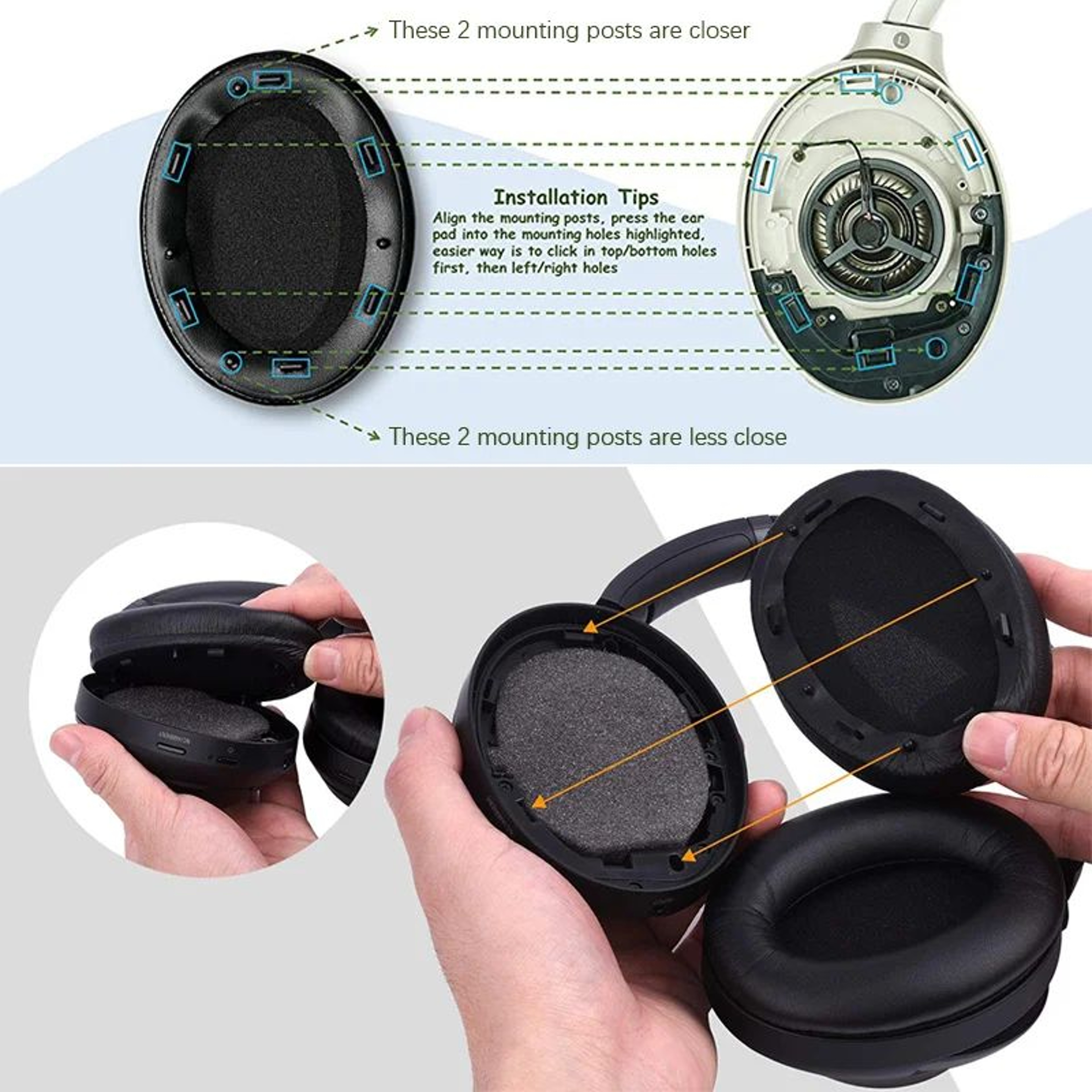 Sony WH 1000XM3 Replacement Ear Pads 4