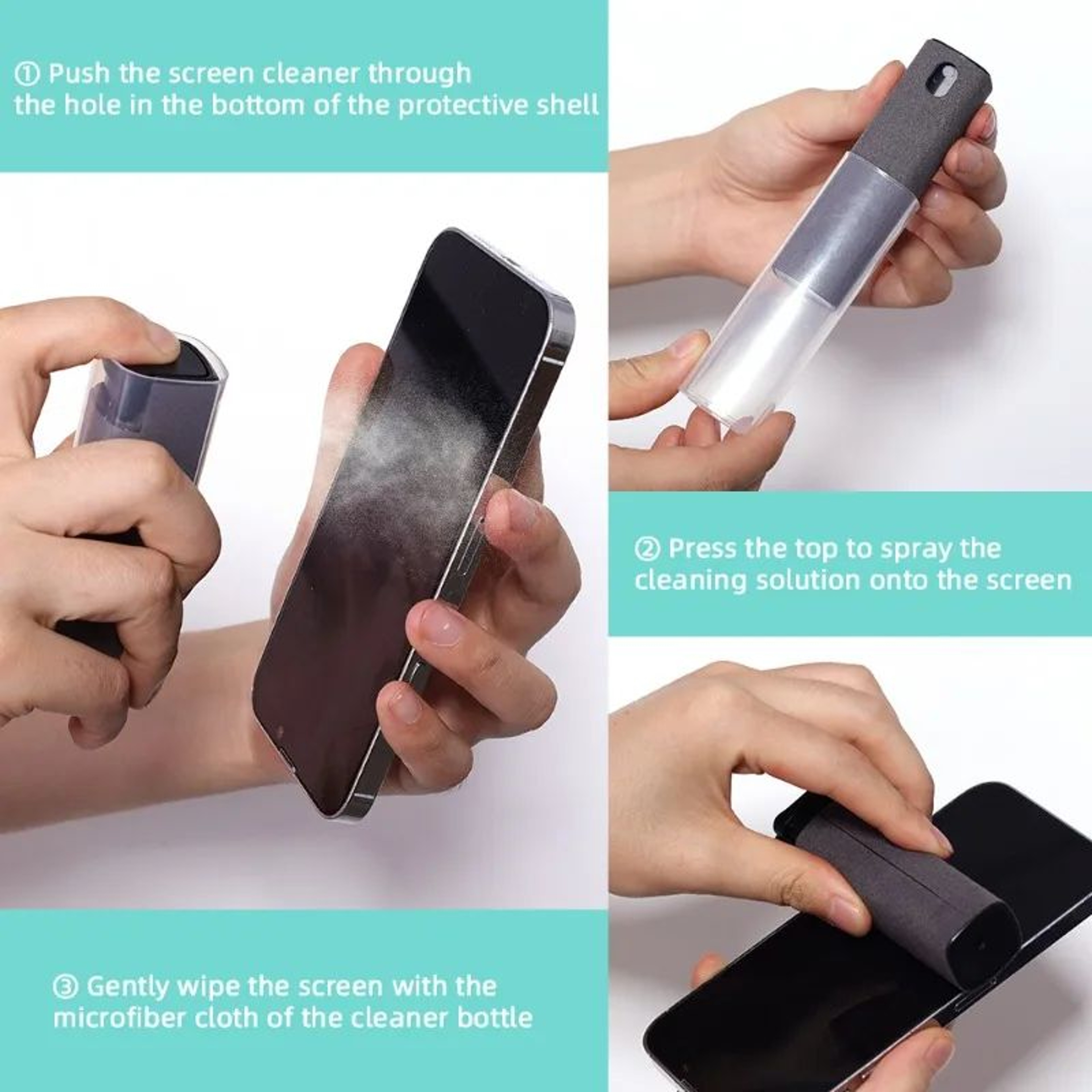 2 In 1 Portable Screen Cleaner Spray Bottle 5