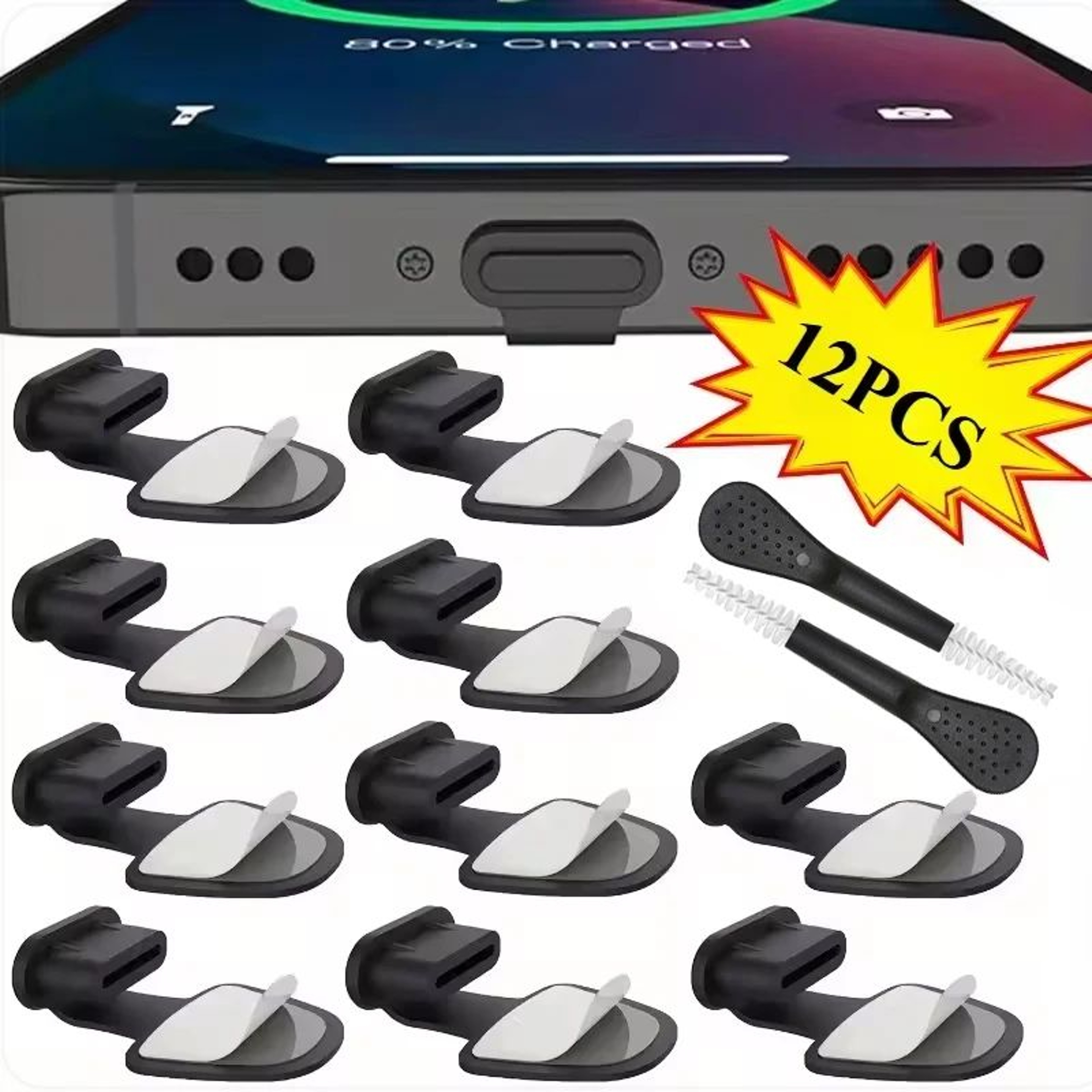 USB C Dust Plug And Cleaning Brush Set 9