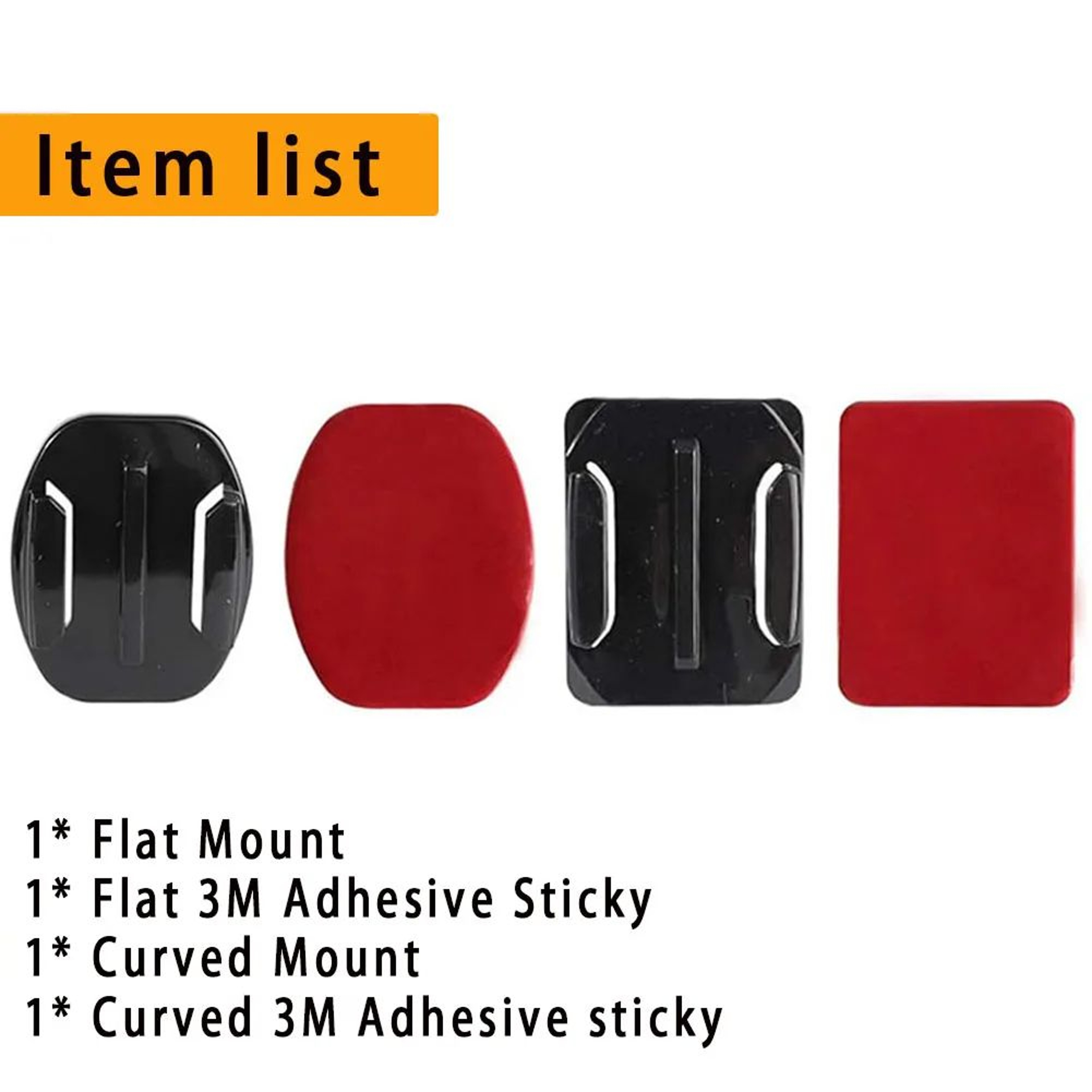 Universal Action Camera Helmet Adhesive Mount Kit 6