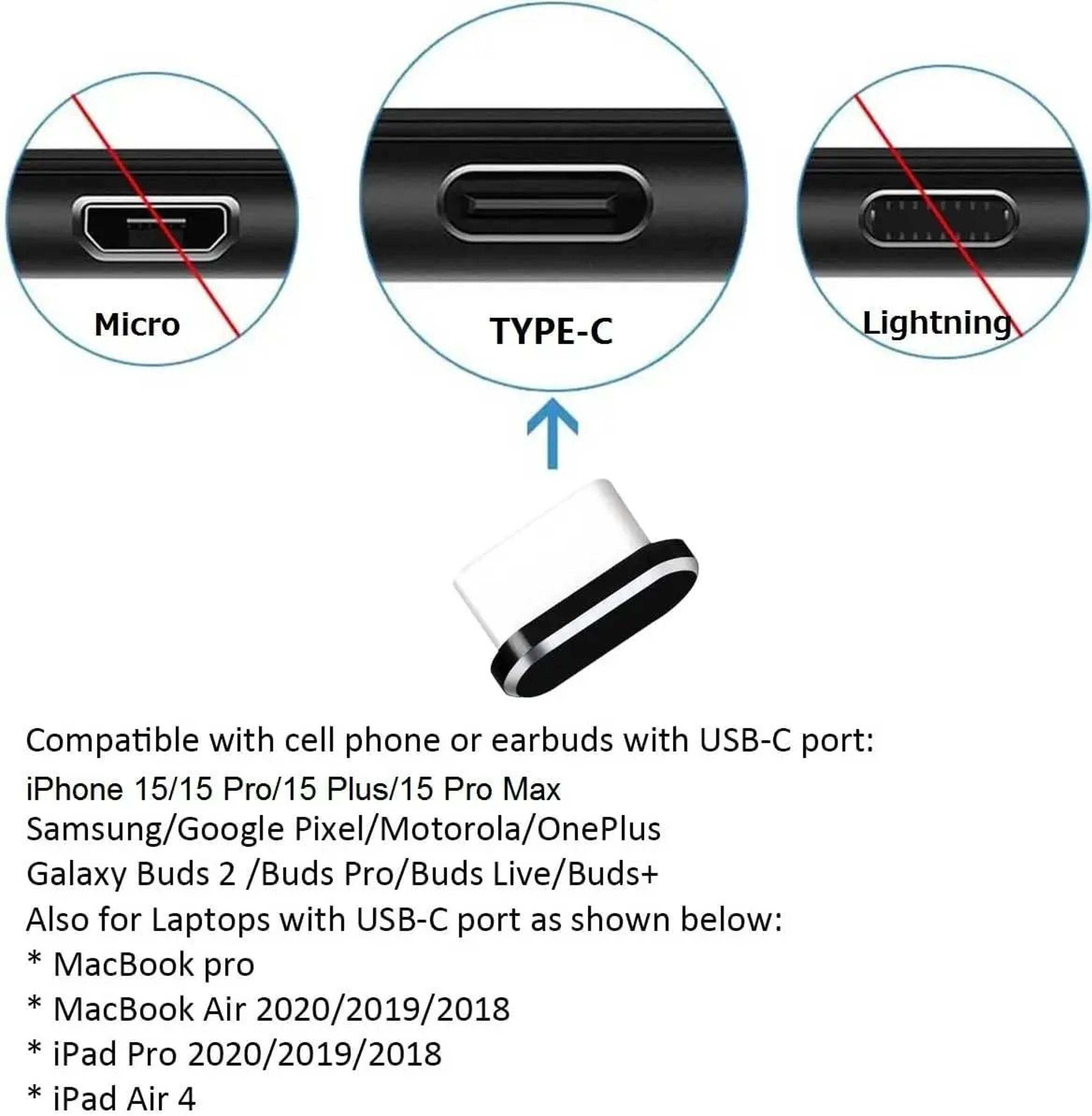 4 Piece Anti Lost USB C Dust Plug Set 2