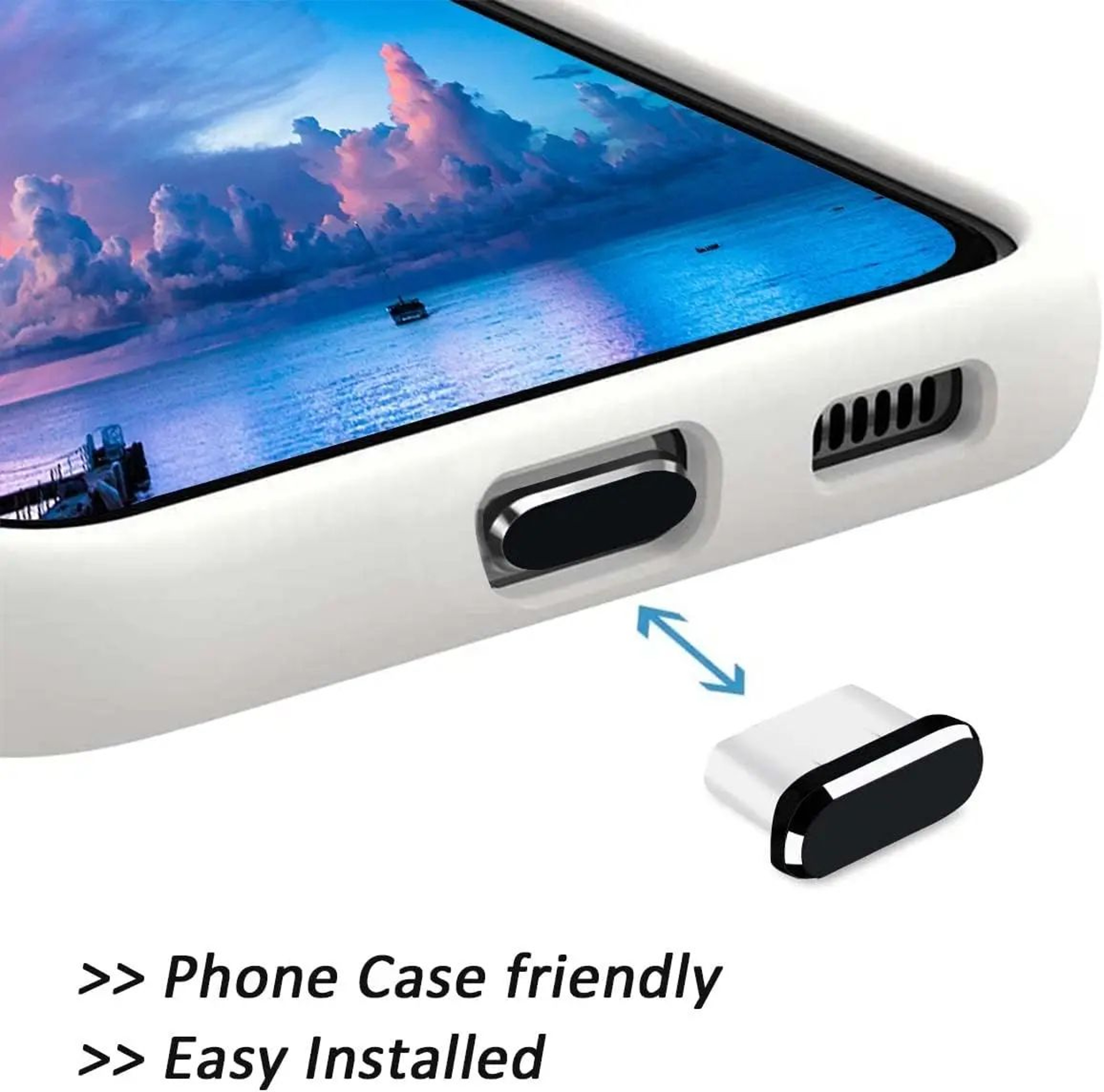 4 Piece Anti Lost USB C Dust Plug Set 4