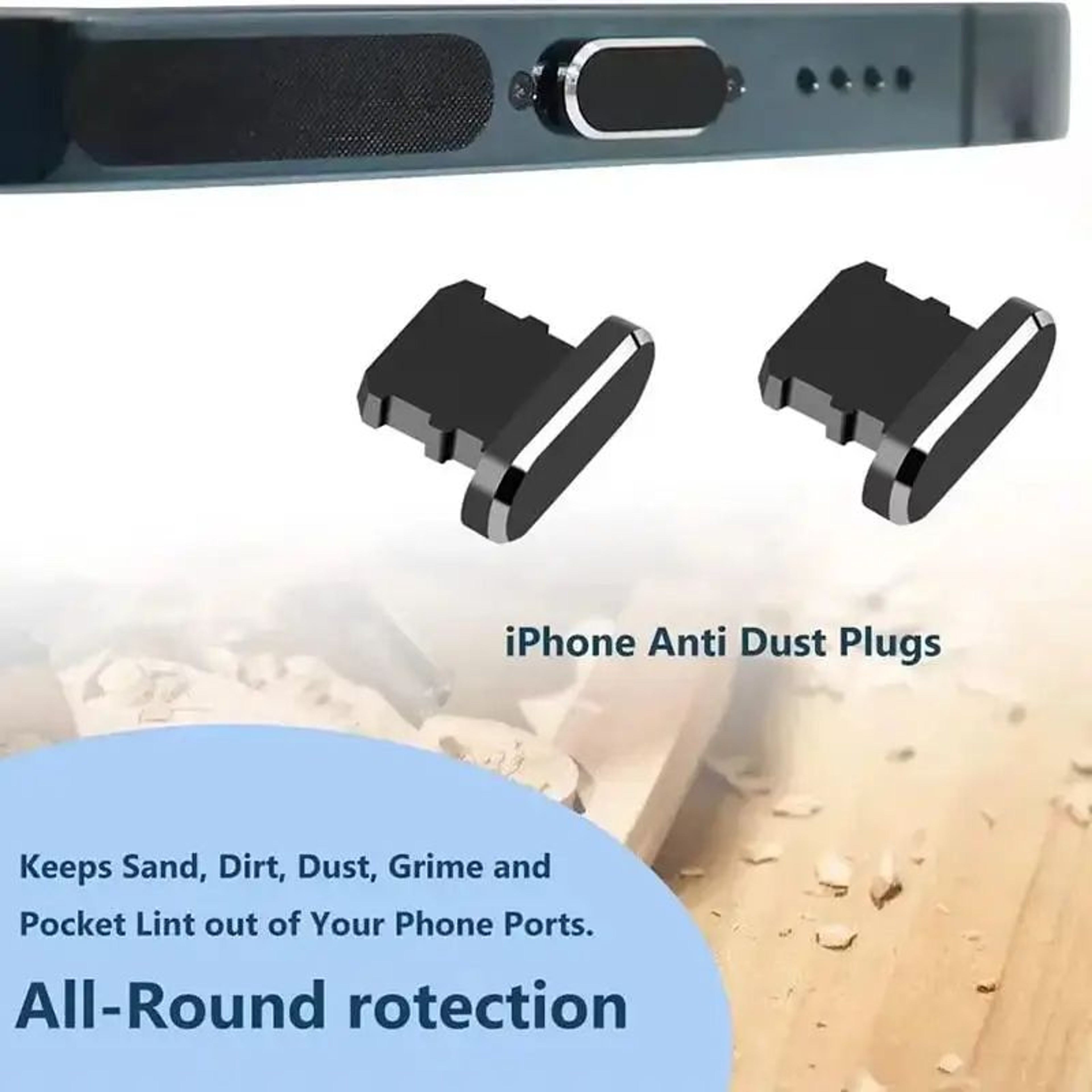 USB C Charging Port Dust Plug And Cleaning Brush Set 1