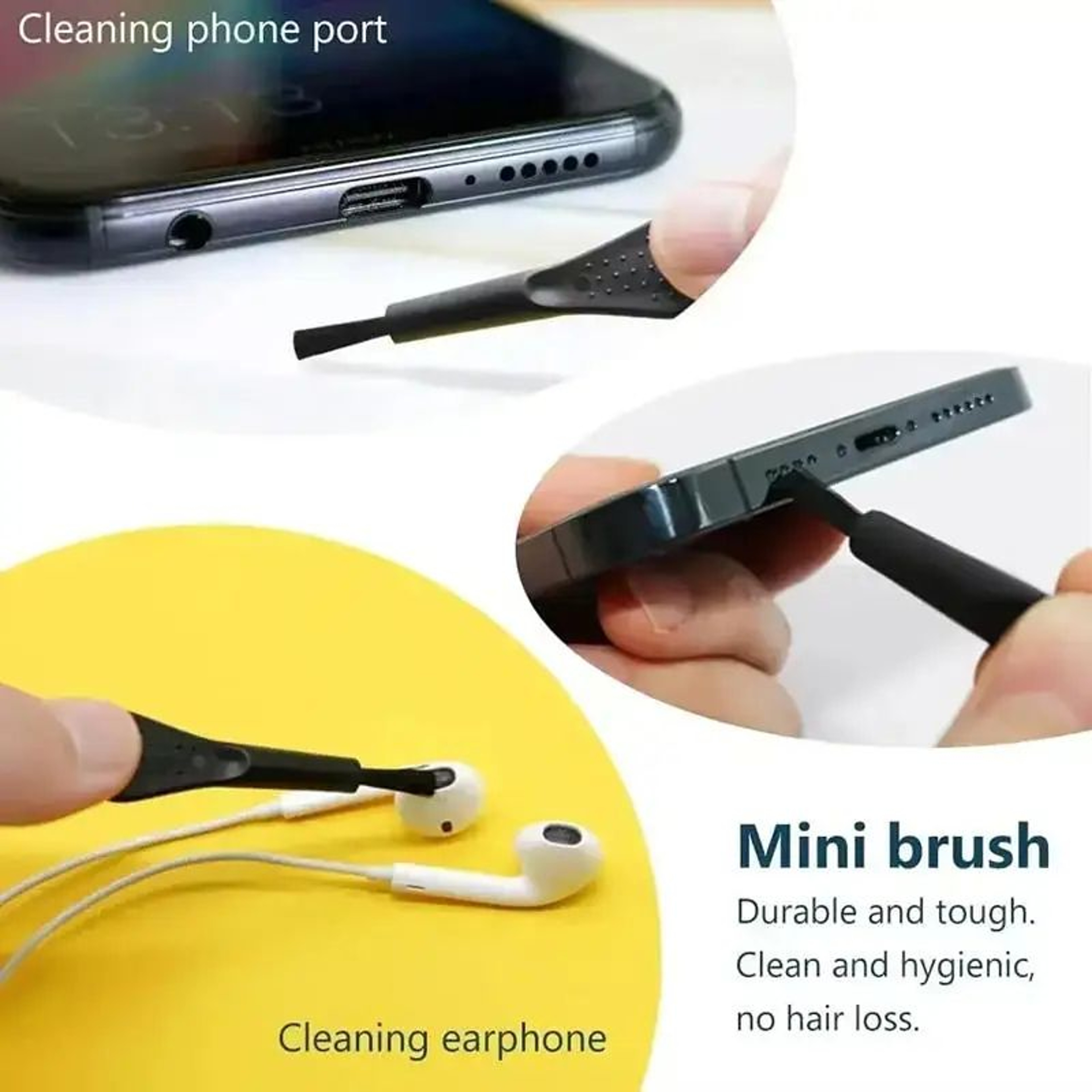 USB C Charging Port Dust Plug And Cleaning Brush Set 2