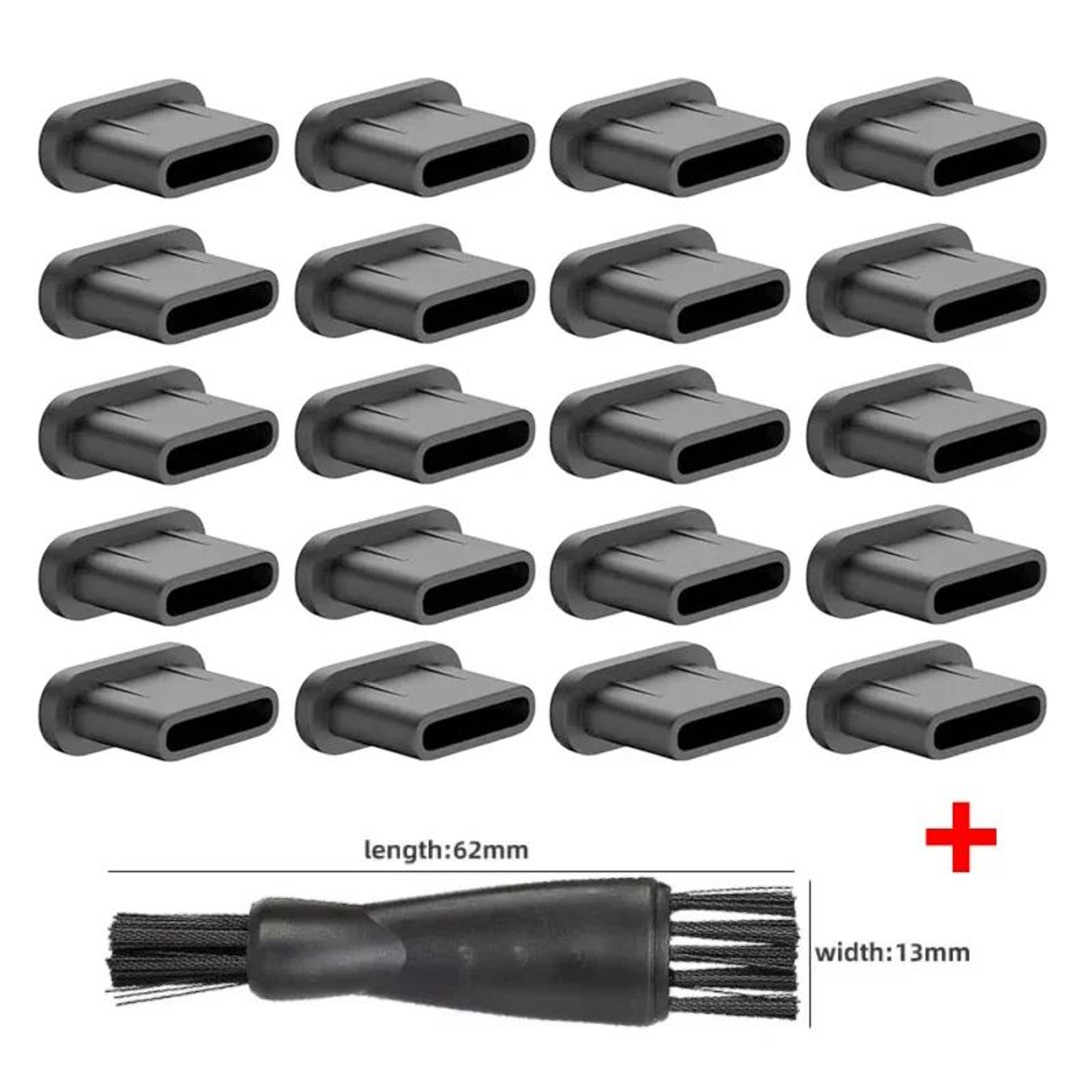 USB C Silicone Dust Plug And Cleaning Brush Kit 9