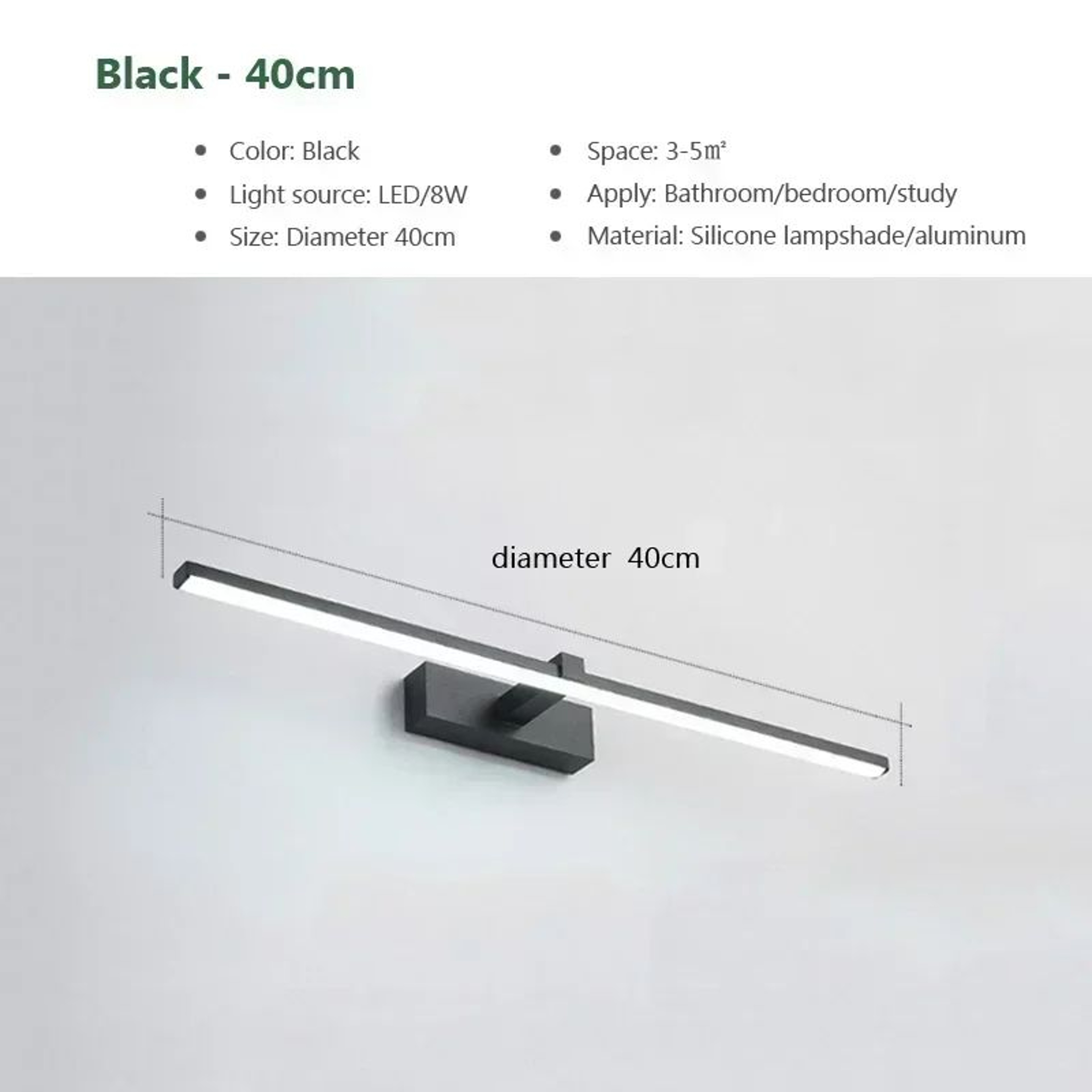 DINDALLED Modern LED Bathroom Mirror Light 6