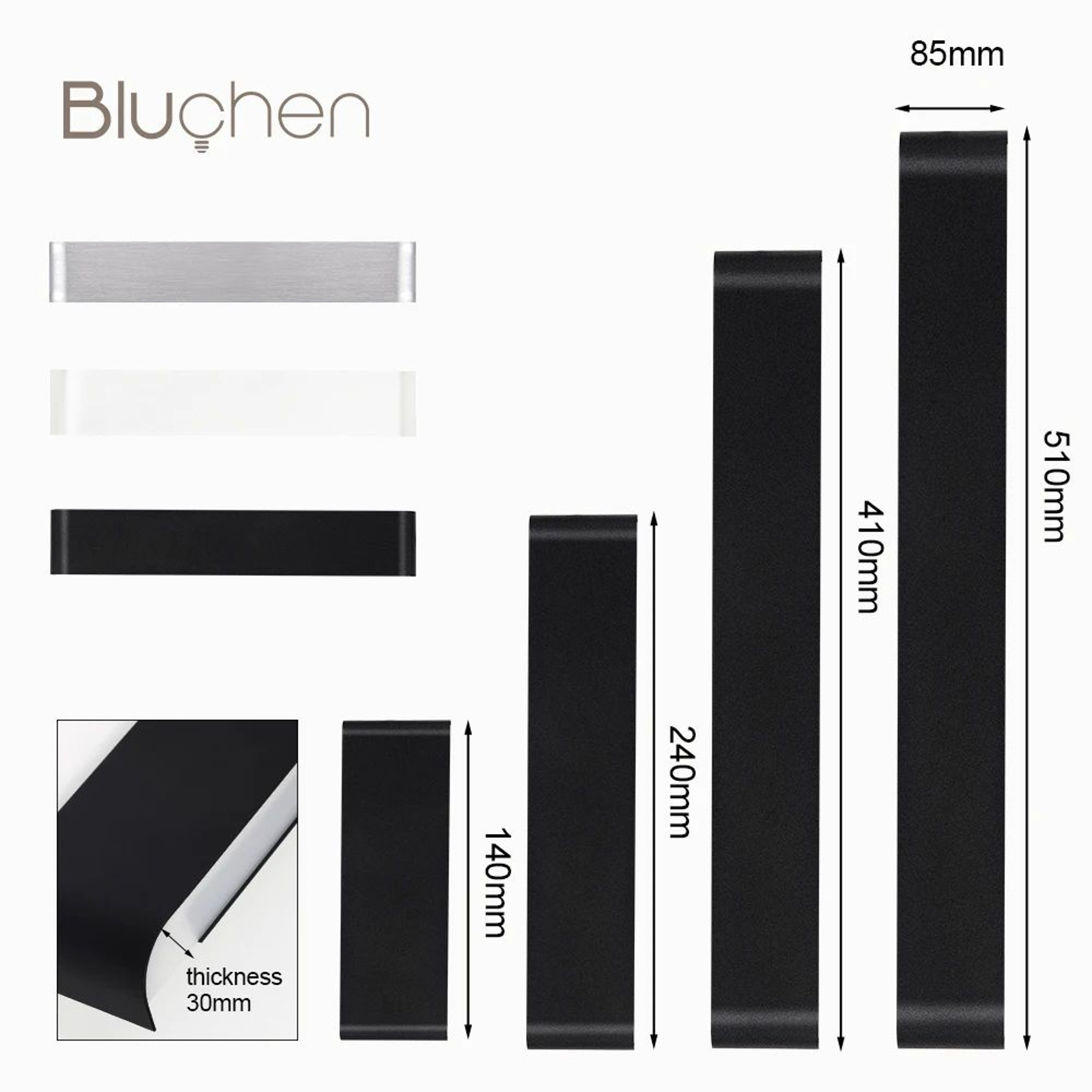 Modern Brushed Aluminum LED Wall Sconce 5