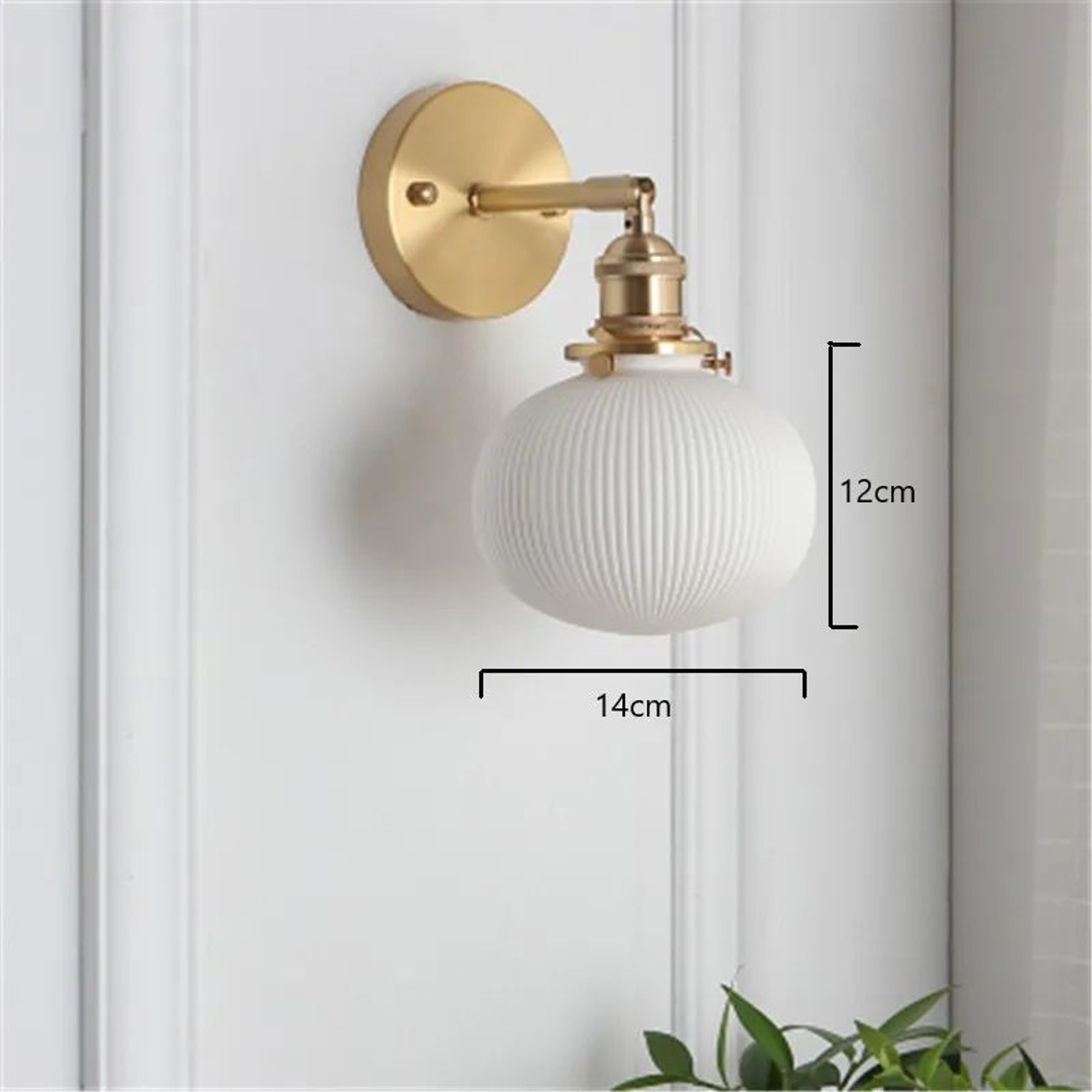 Nordic White Porcelain Brass Wall Lamp 3