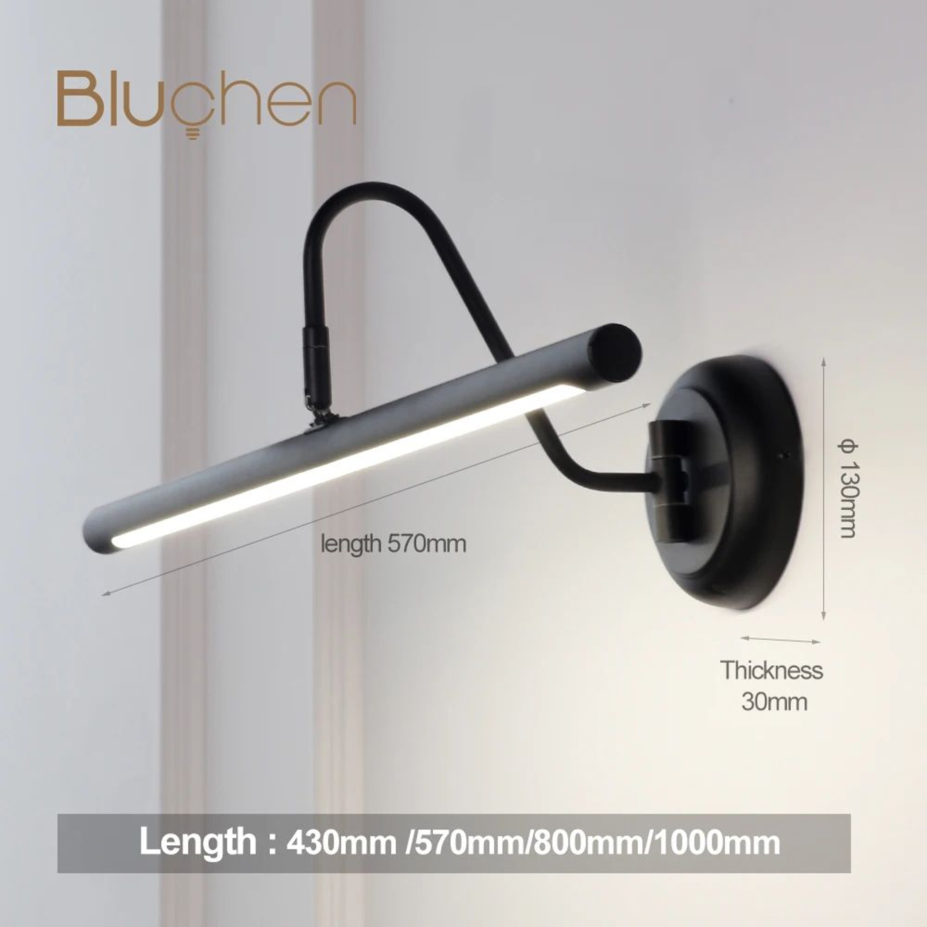 Modern Black LED Bathroom Mirror Light 3