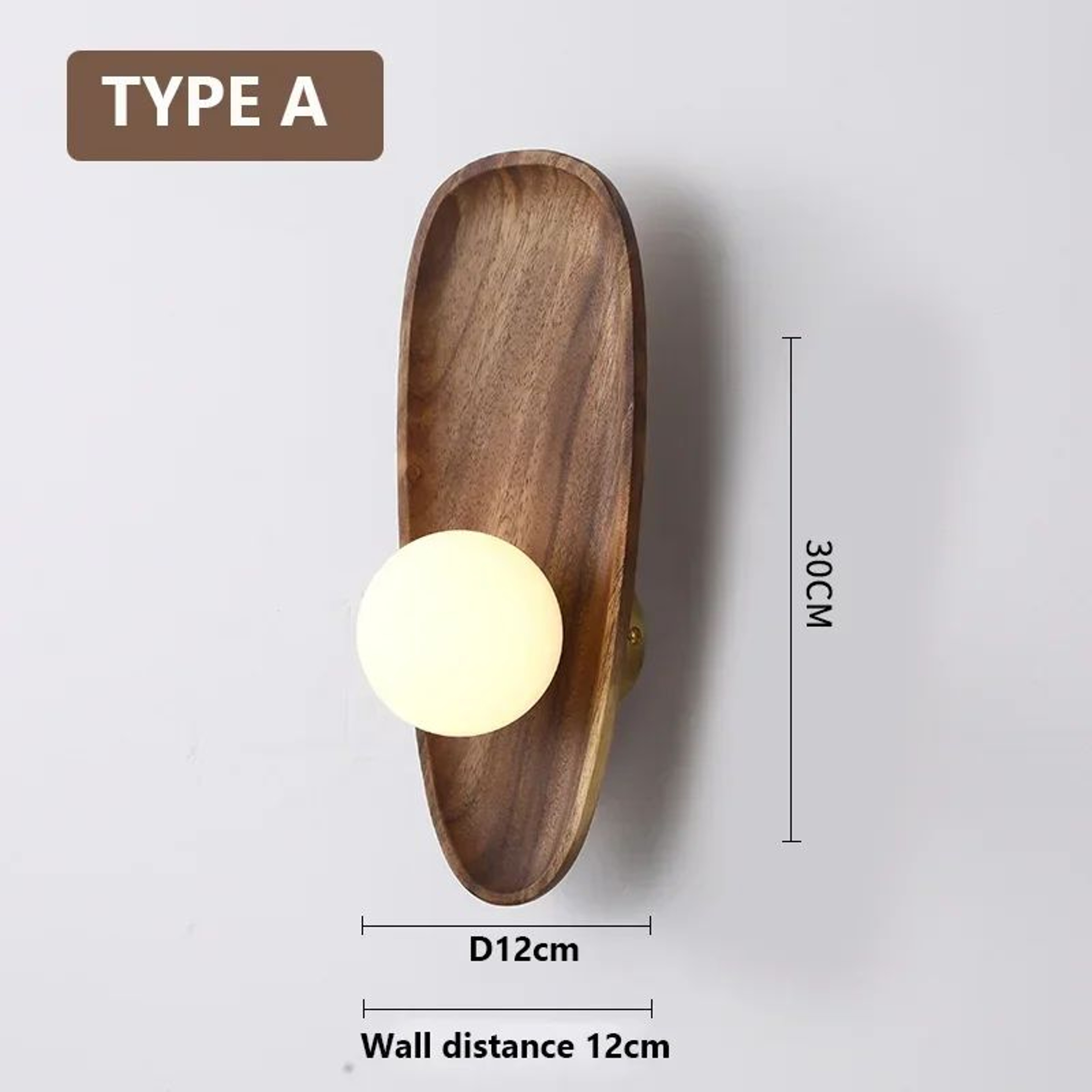 Vintage Wooden Glass Wall Sconce 6