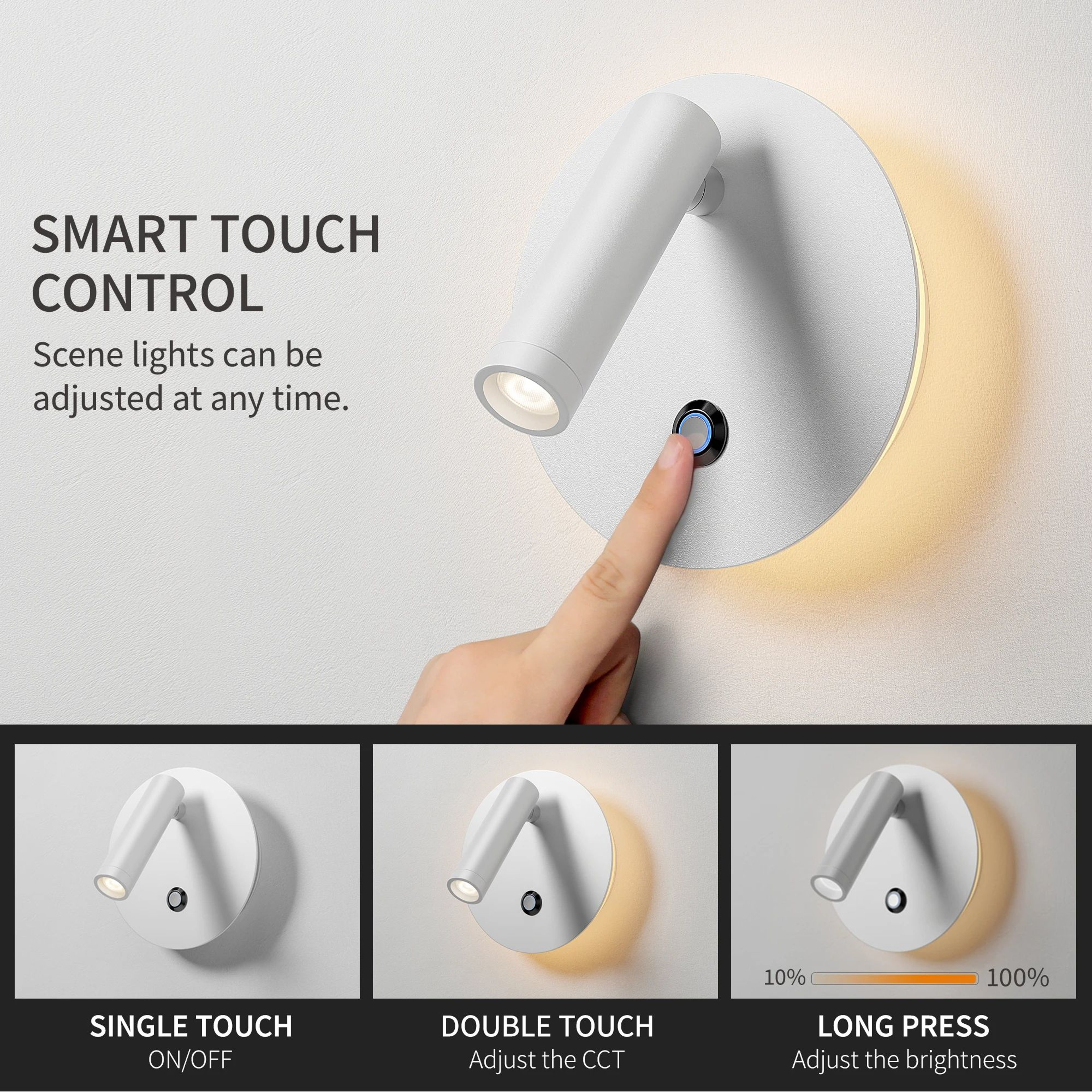 Aisilan Dimmable LED Bedside Reading Wall Light 0