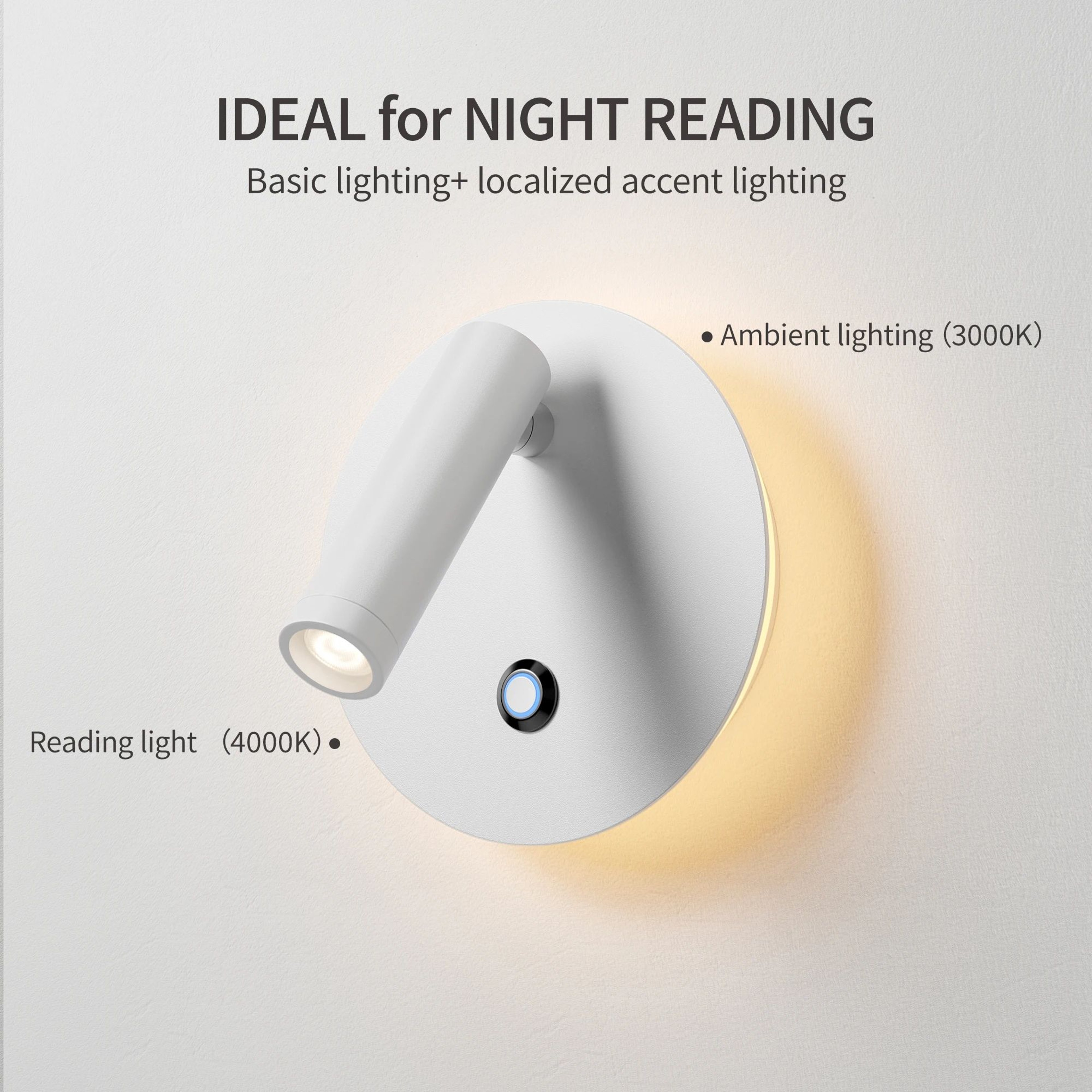 Aisilan Dimmable LED Bedside Reading Wall Light 2