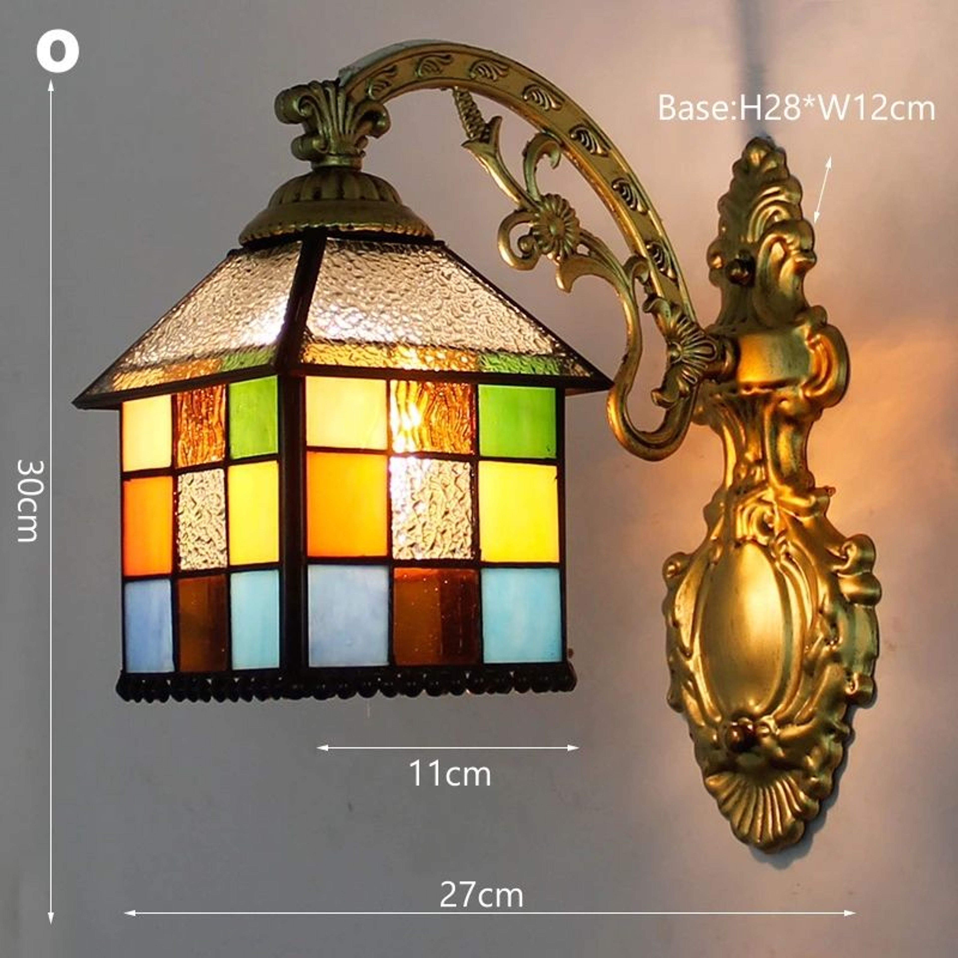 Vintage Tiffany Stained Glass Wall Sconce 18