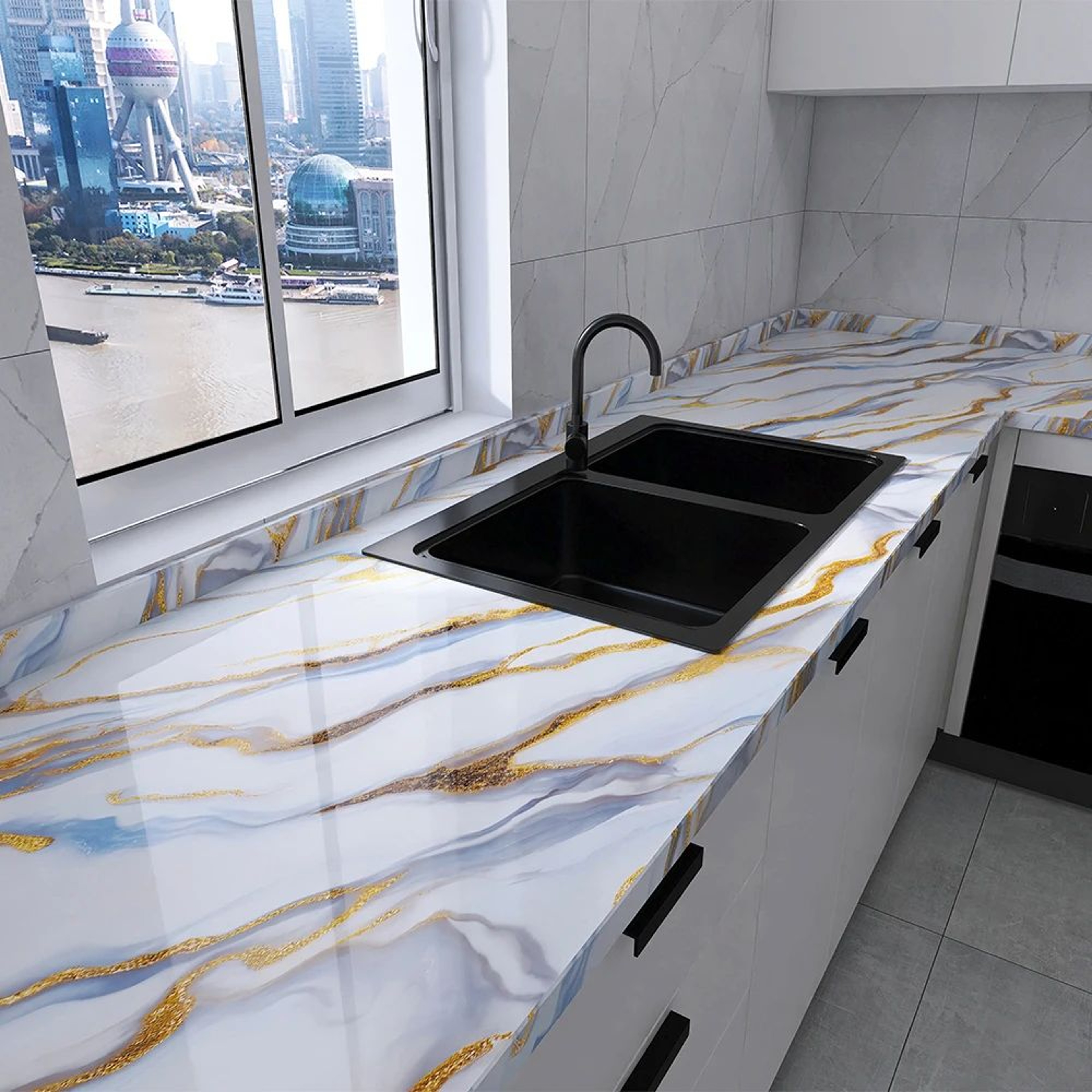 Marvelle Marble Self Adhesive Kitchen Wallpaper 6