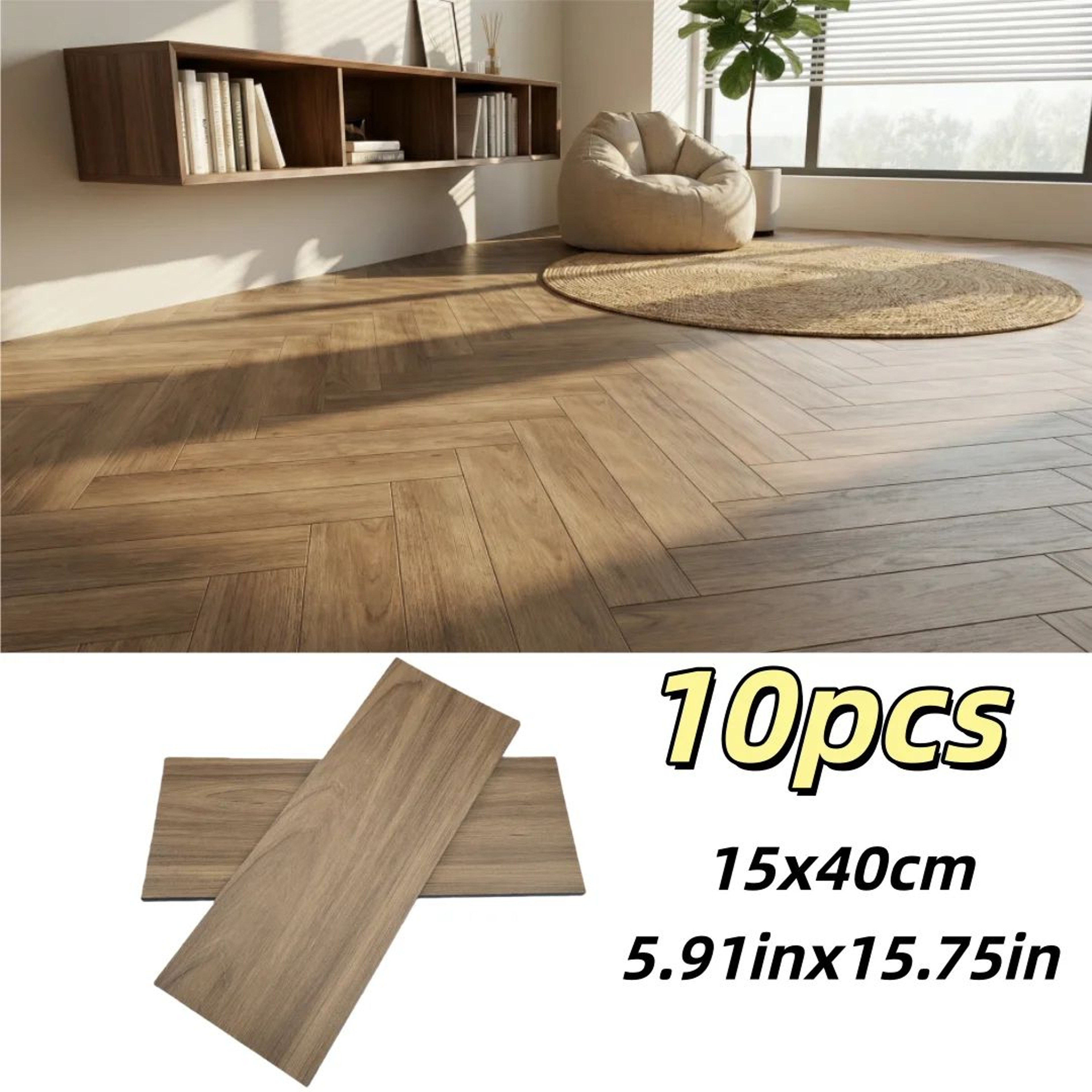 TimberStep Wood Grain Peel And Stick Floor Tiles 10