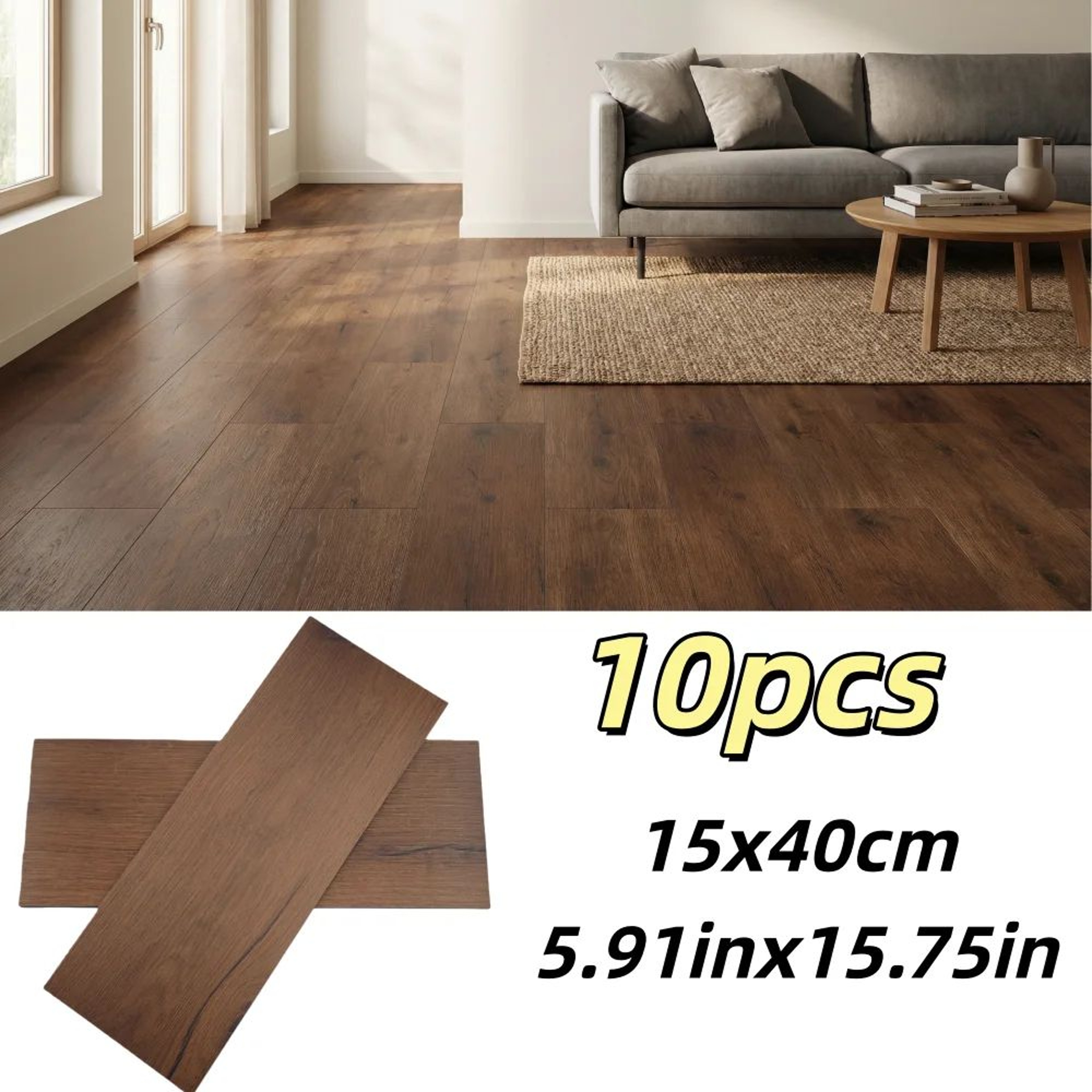 TimberStep Wood Grain Peel And Stick Floor Tiles 8