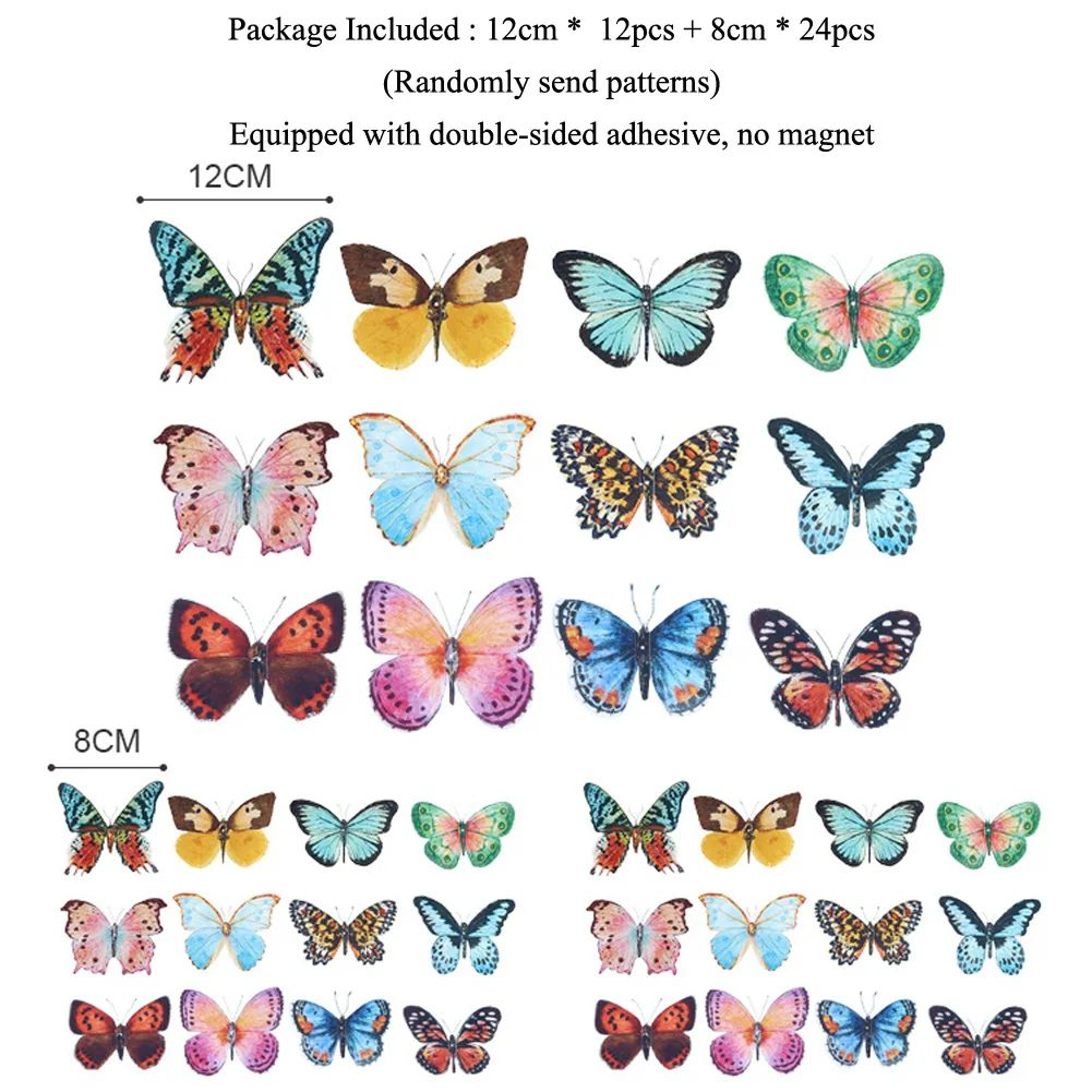 Flutterelle 3D Watercolor Butterfly Wall Decals 1