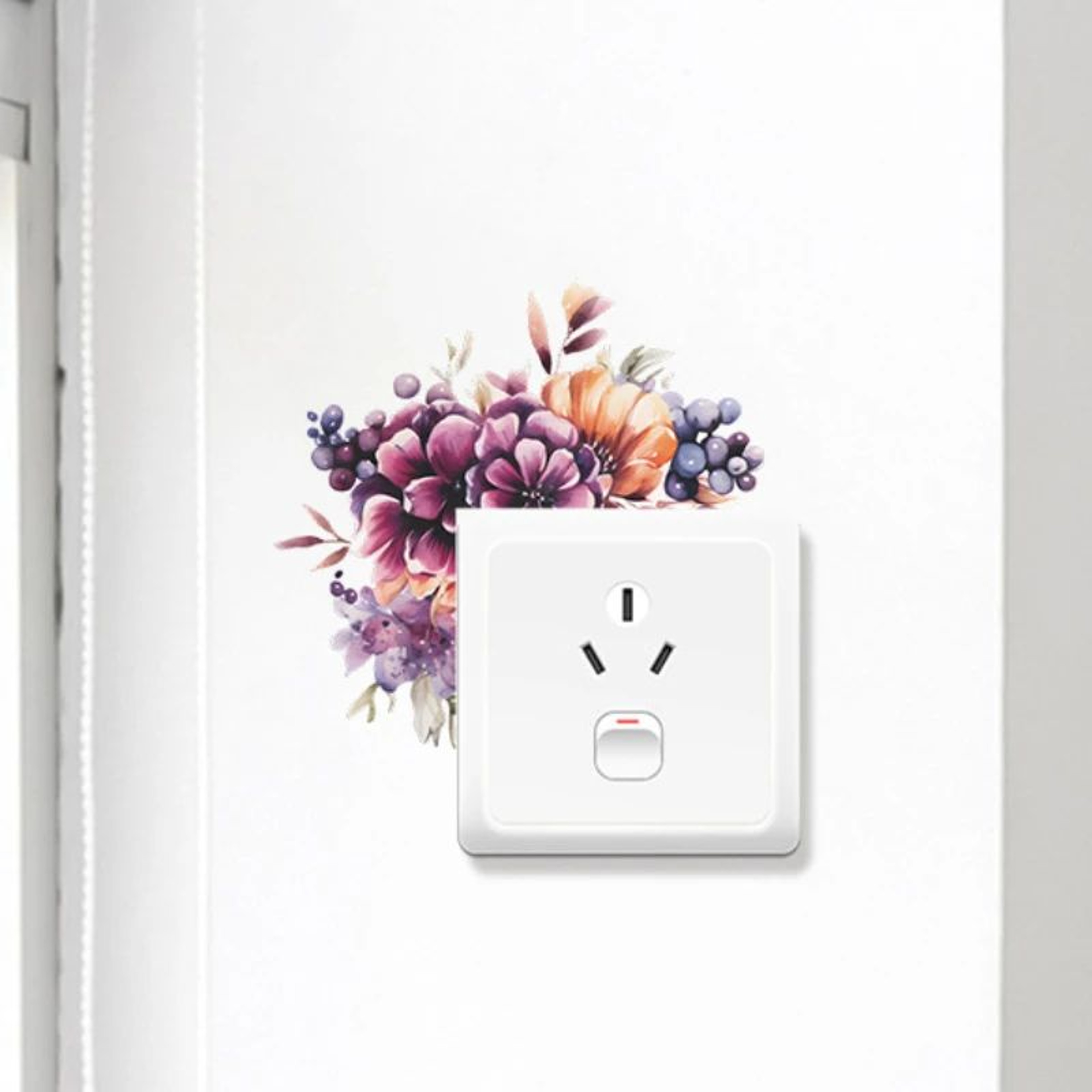 Floralyn Flower Light Switch Wall Decals 8