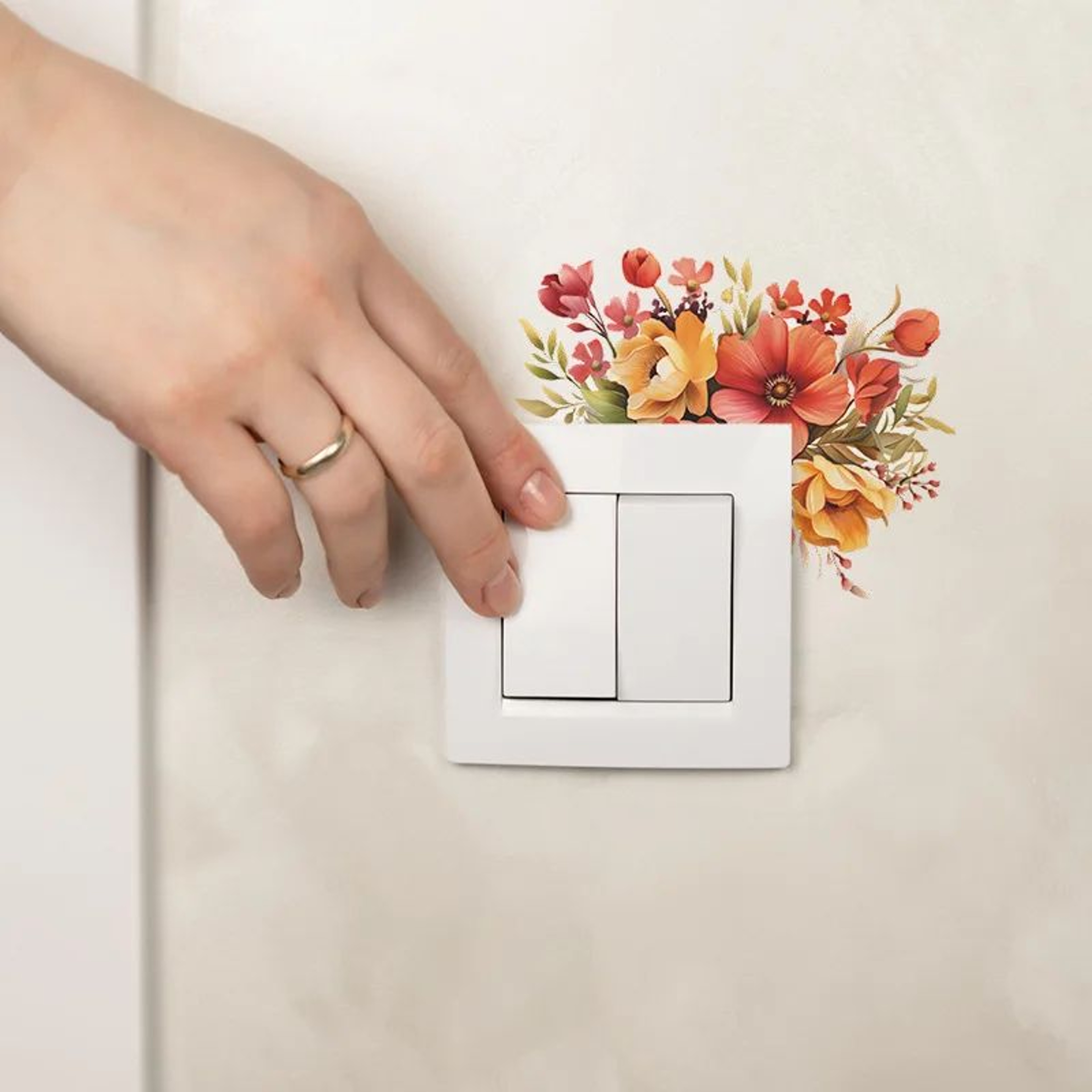 Floralyn Flower Light Switch Wall Decals 3