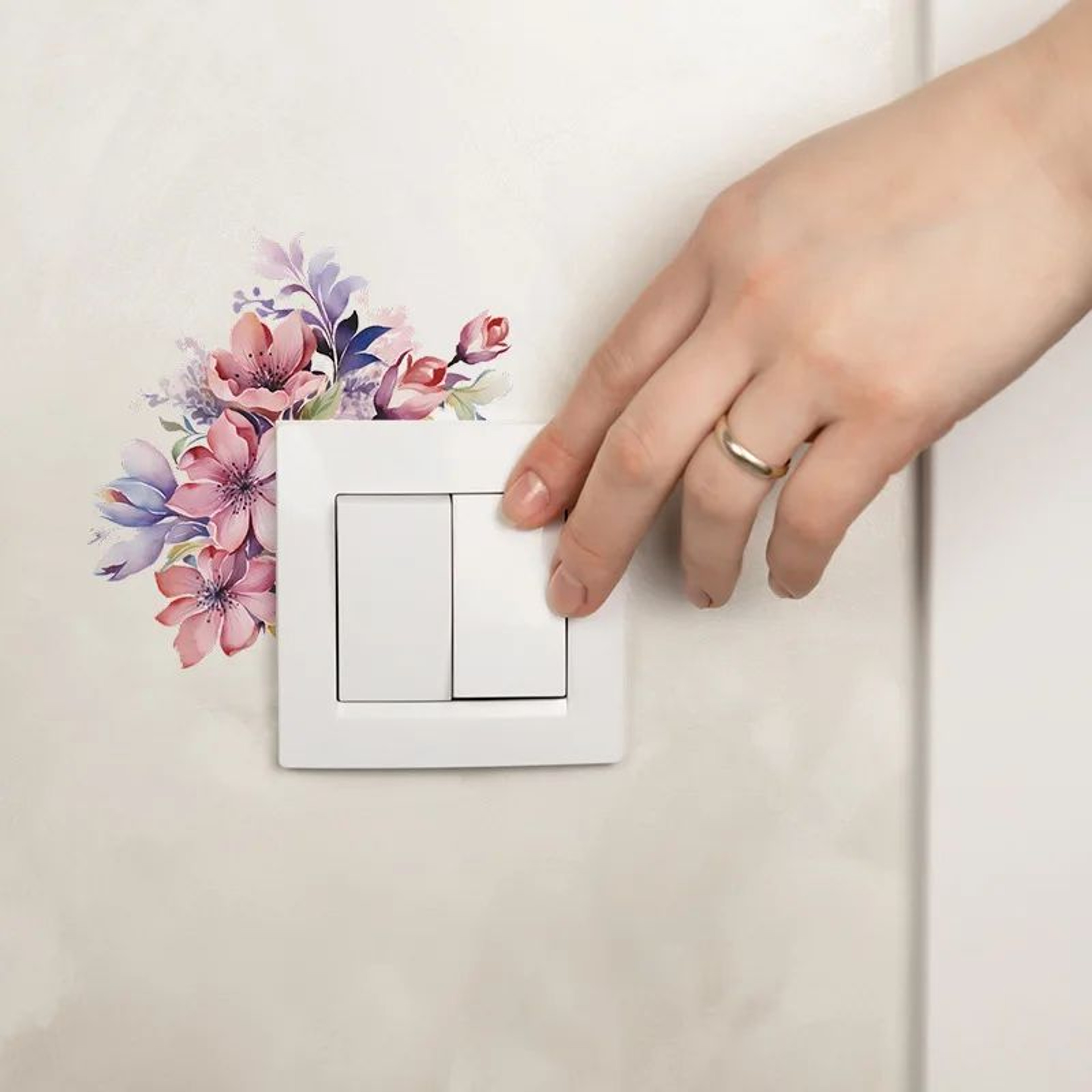 Floralyn Flower Light Switch Wall Decals 6
