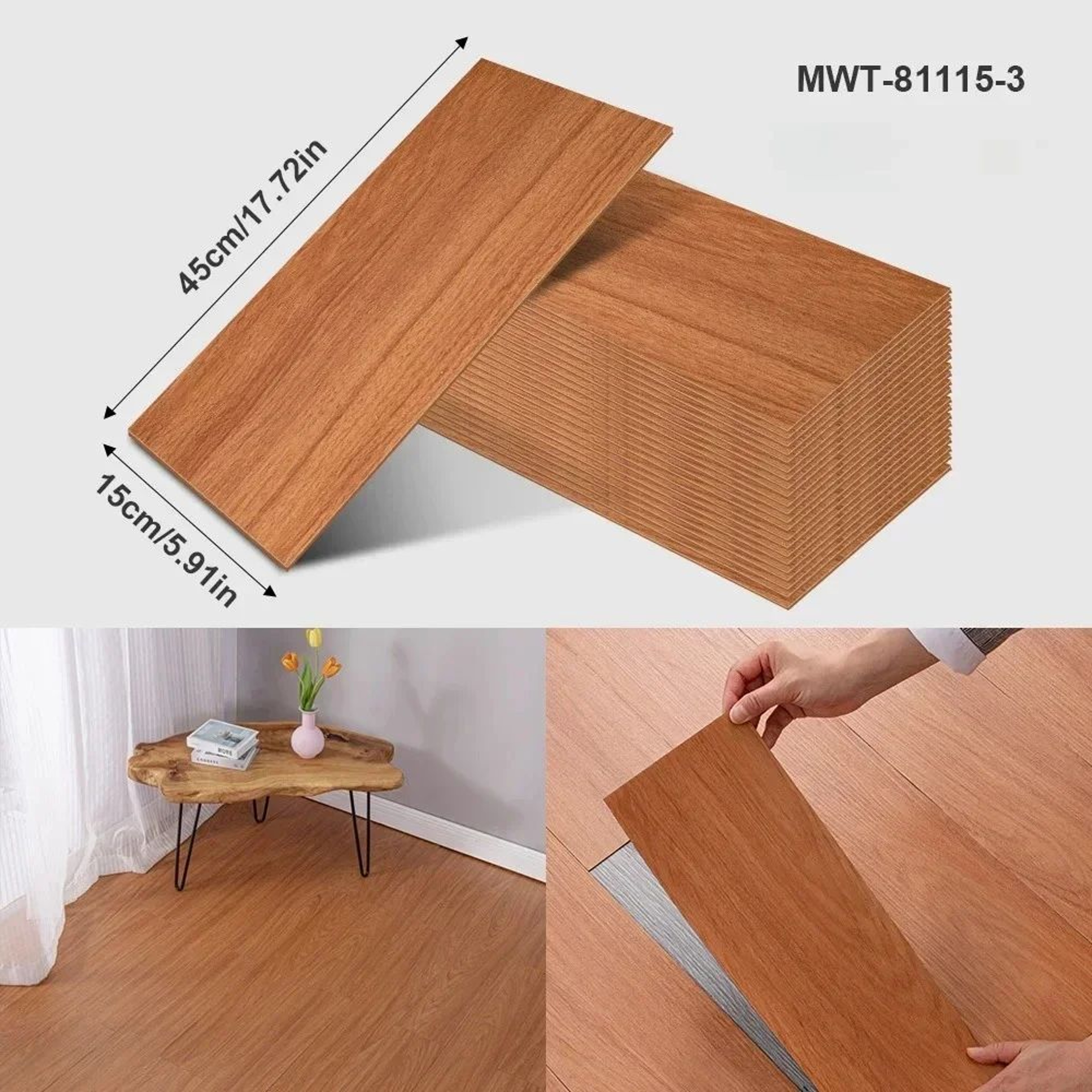 TimberNest Wood Grain Peel And Stick Floor Tiles 7
