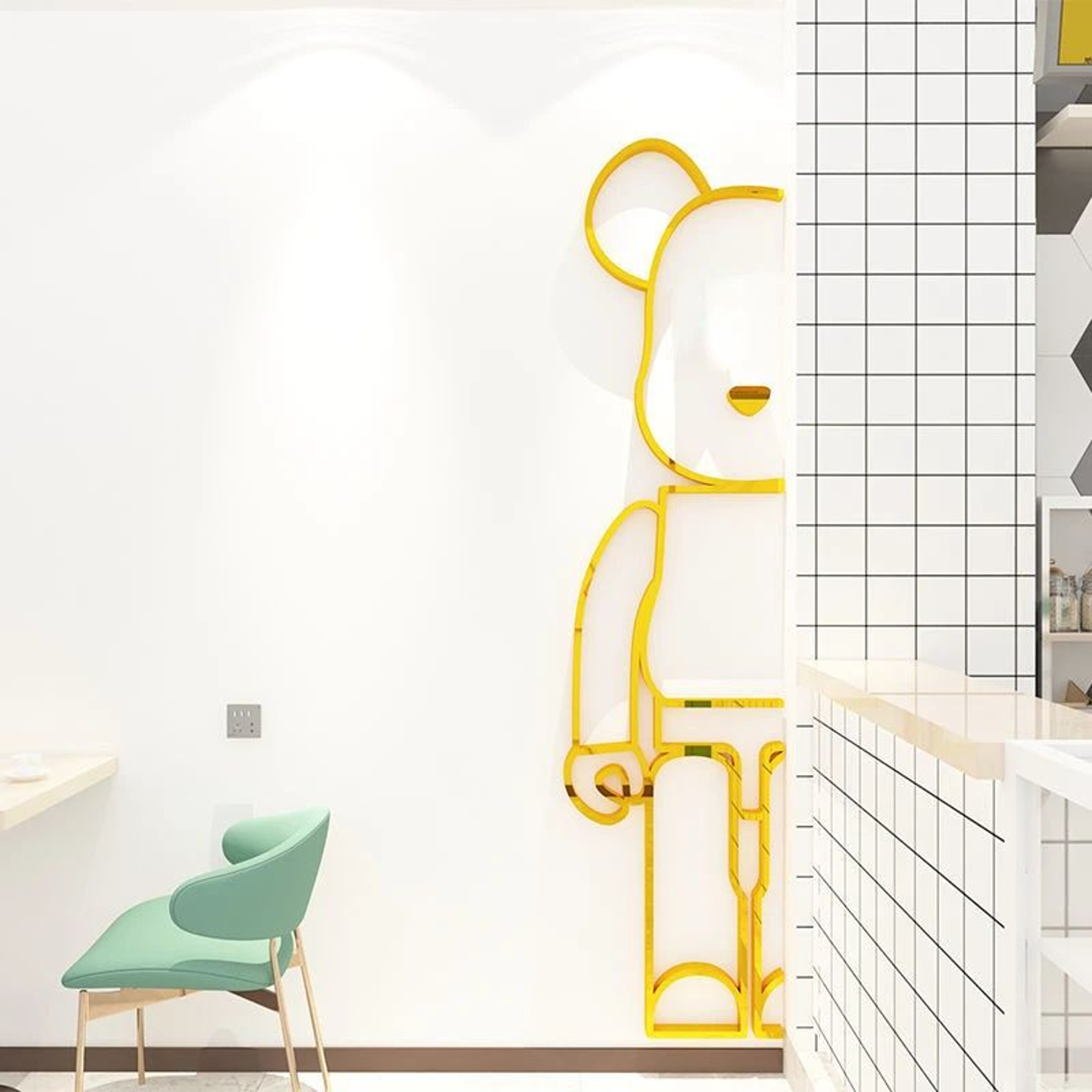 Bearlume 3D Acrylic Mirror Bear Wall Decor 4