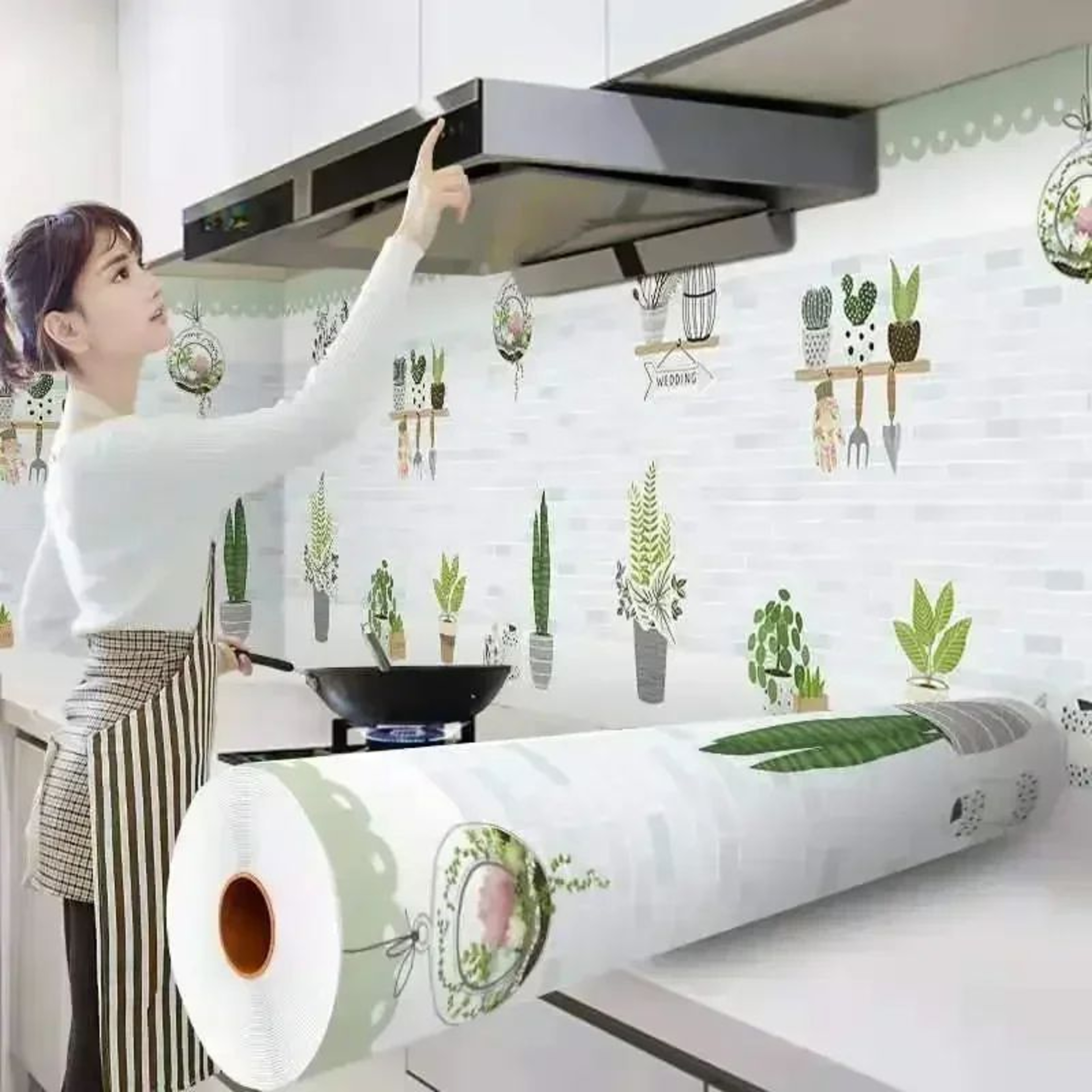 HeatShield Oil Proof Peel And Stick Kitchen Wallpaper 2