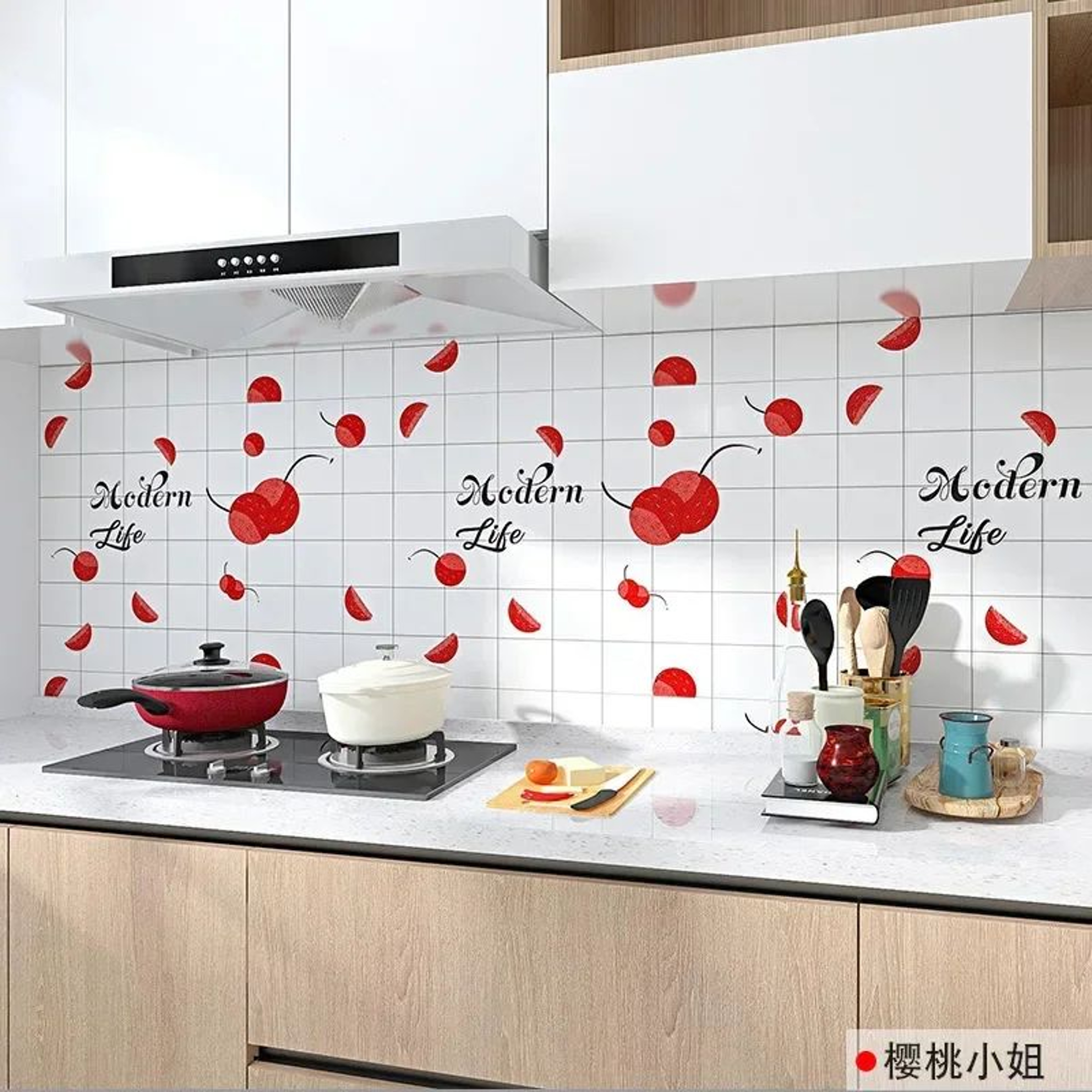 HeatShield Oil Proof Peel And Stick Kitchen Wallpaper 6