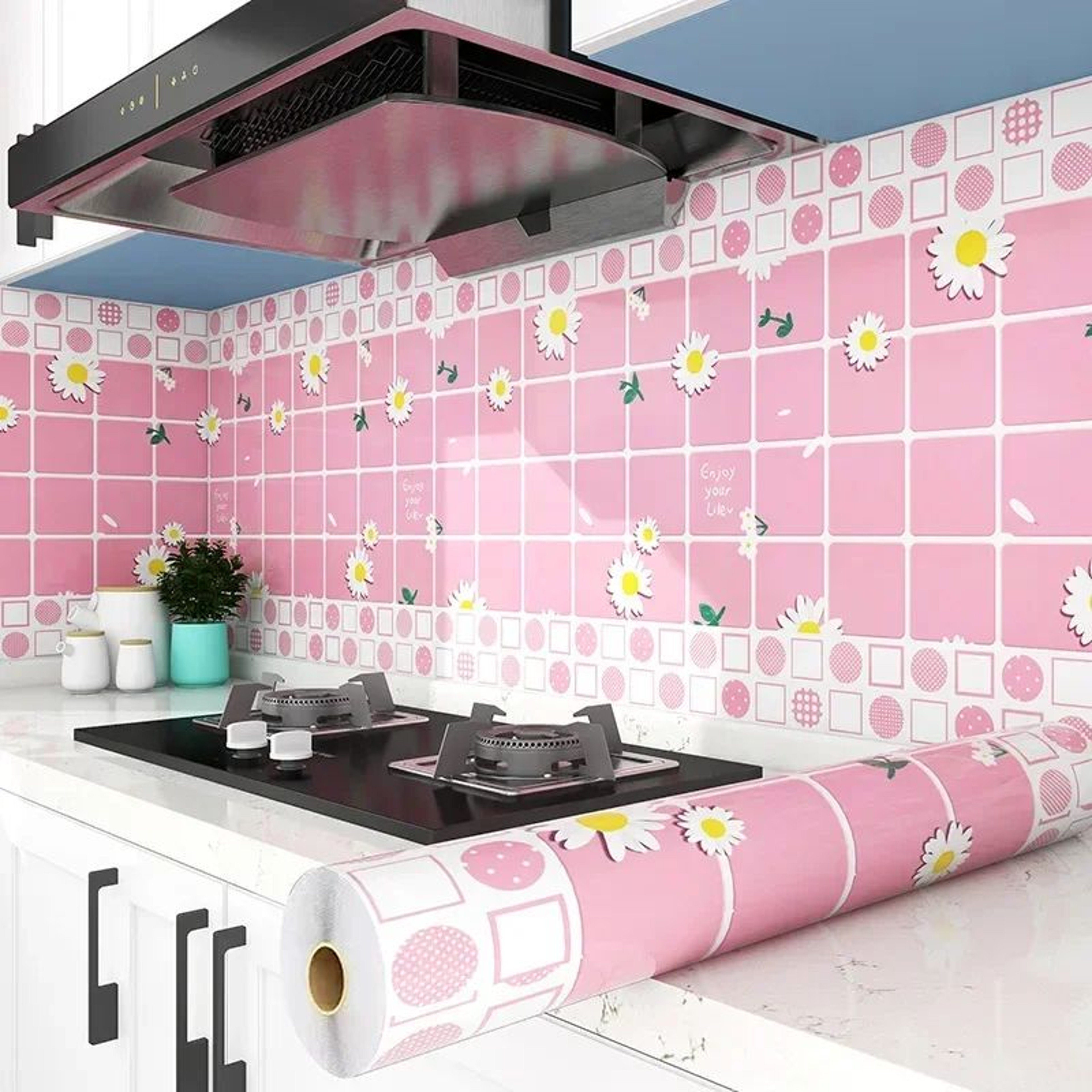 HeatShield Oil Proof Peel And Stick Kitchen Wallpaper 11