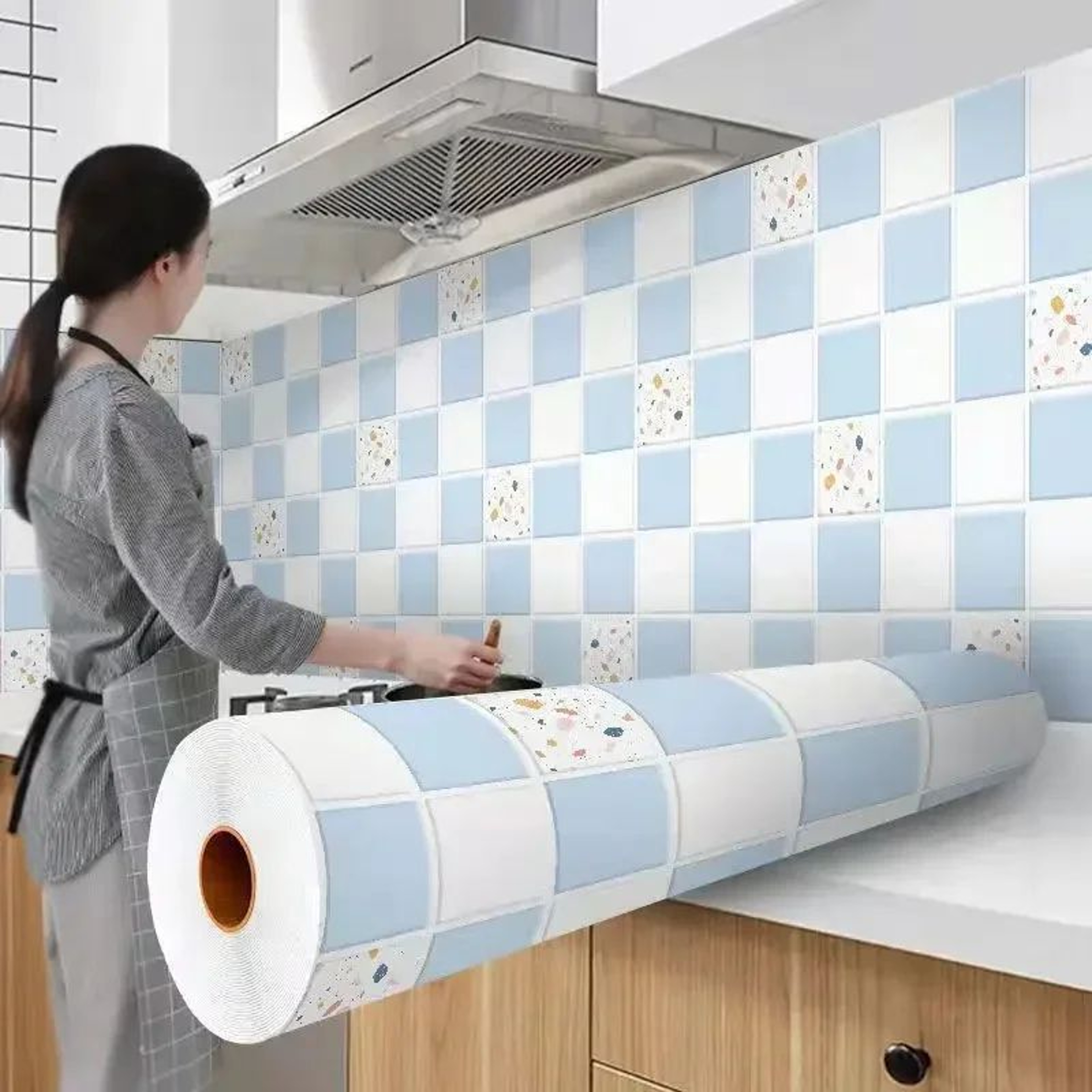 HeatShield Oil Proof Peel And Stick Kitchen Wallpaper 21