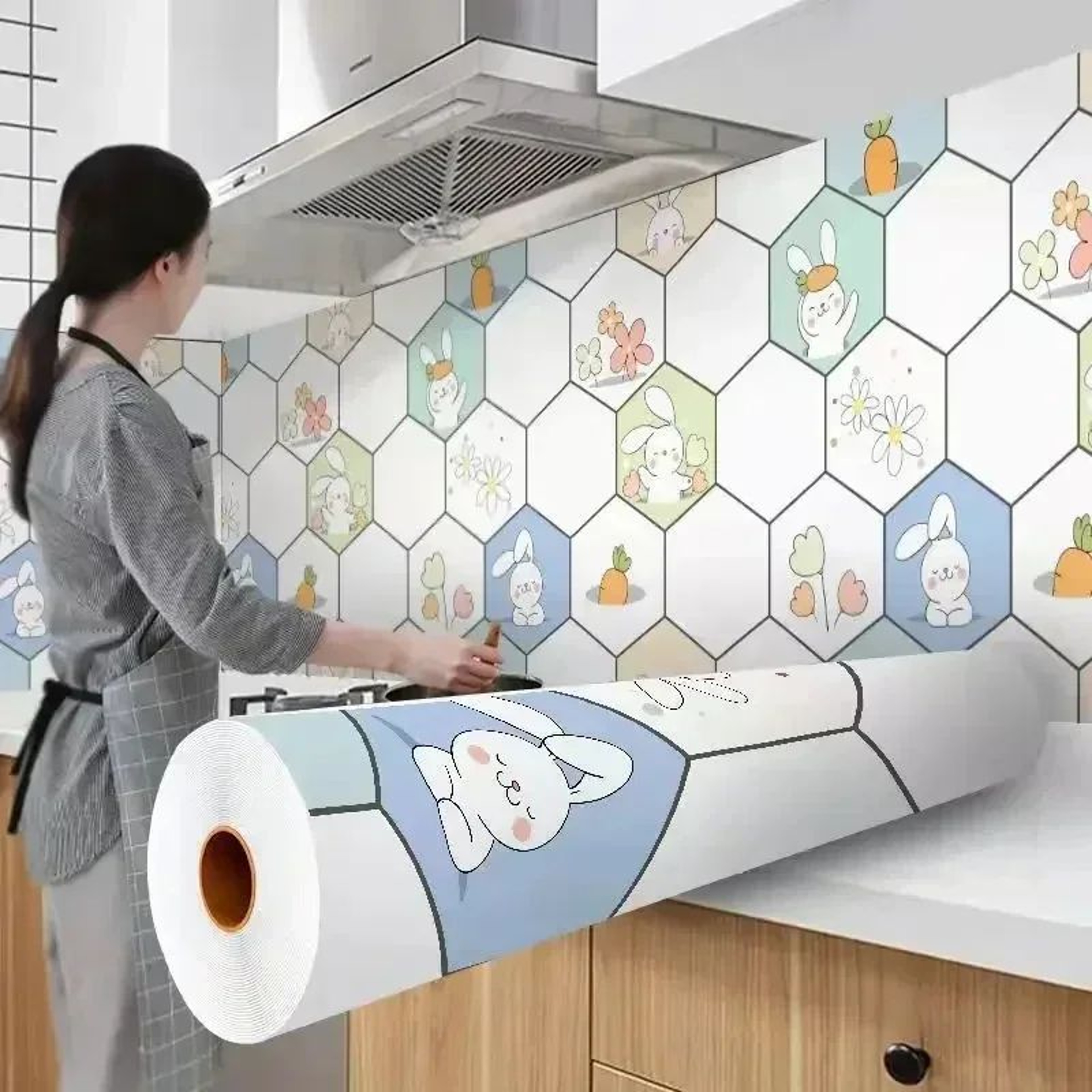 HeatShield Oil Proof Peel And Stick Kitchen Wallpaper 26