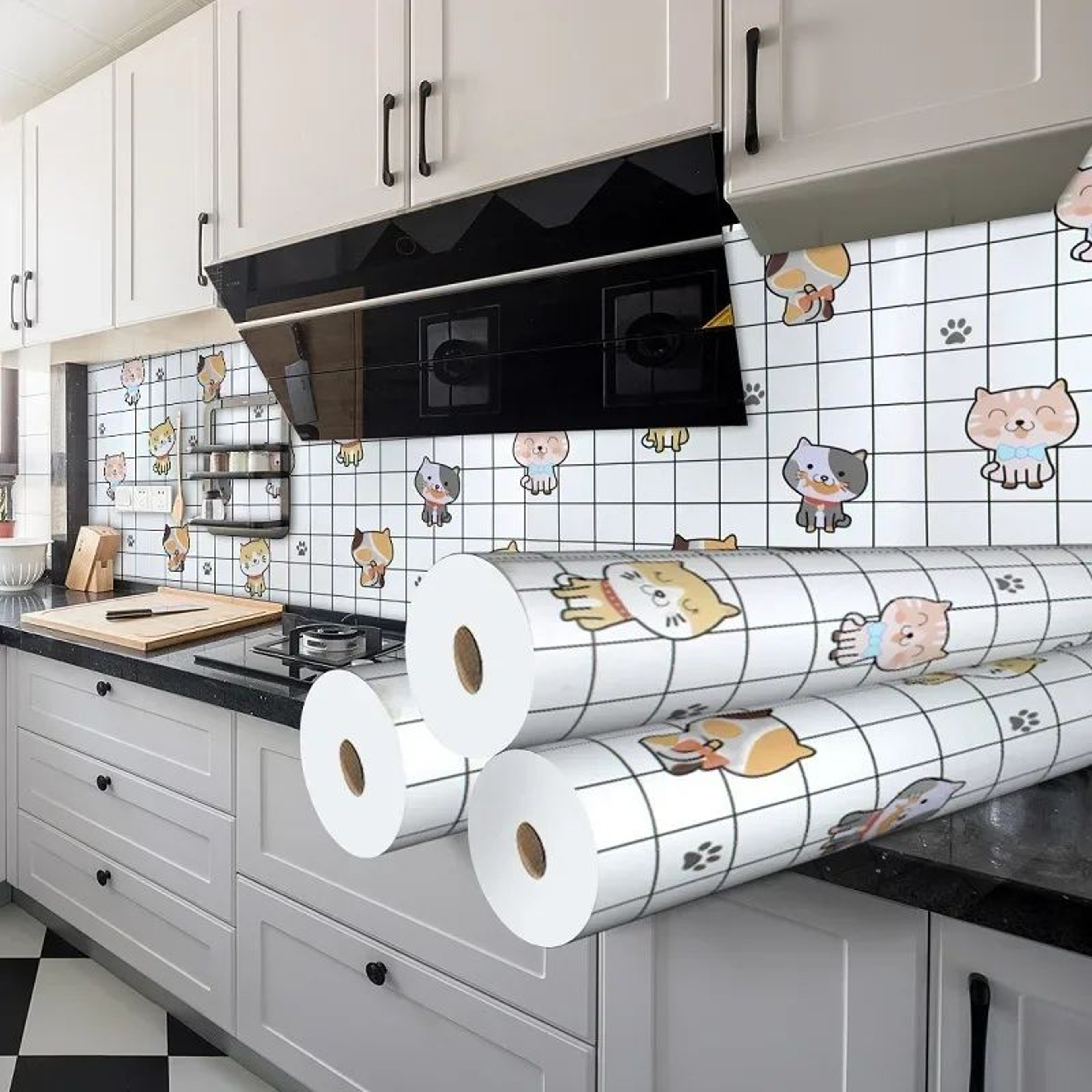 HeatShield Oil Proof Peel And Stick Kitchen Wallpaper 24
