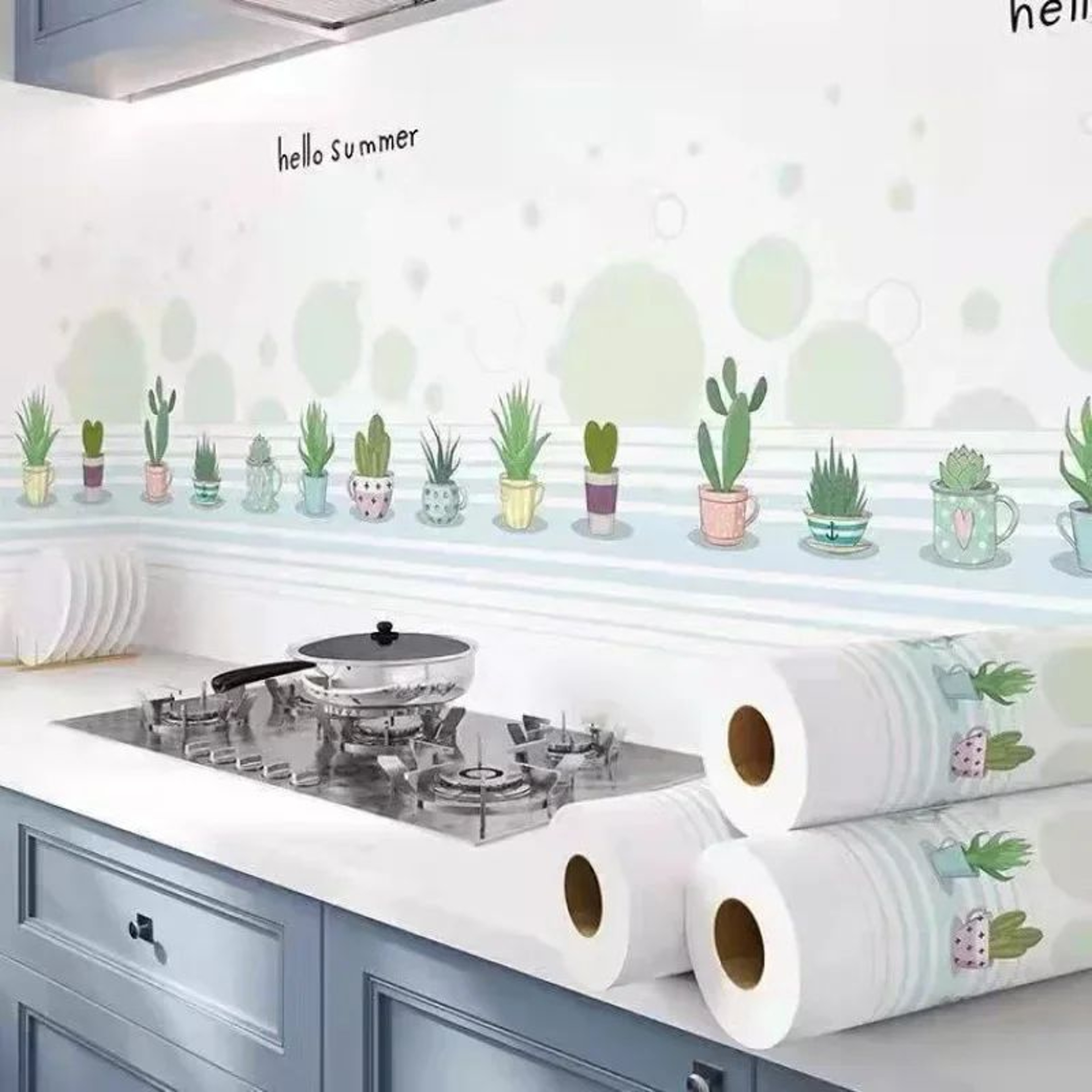 HeatShield Oil Proof Peel And Stick Kitchen Wallpaper 16